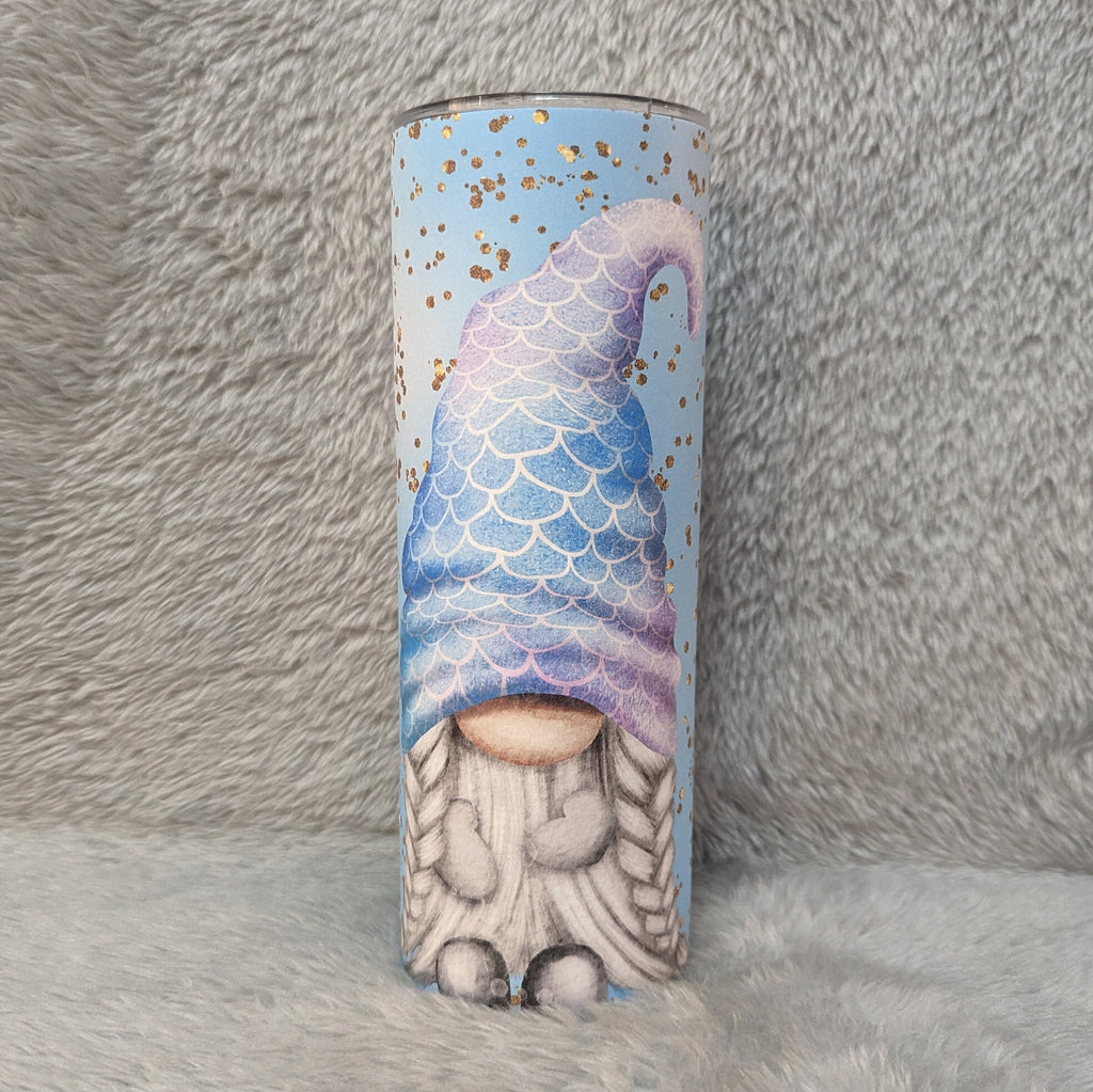 Mermaid Gnome Couple Tumbler 20oz With Reusable Straw, Can Be Personalized