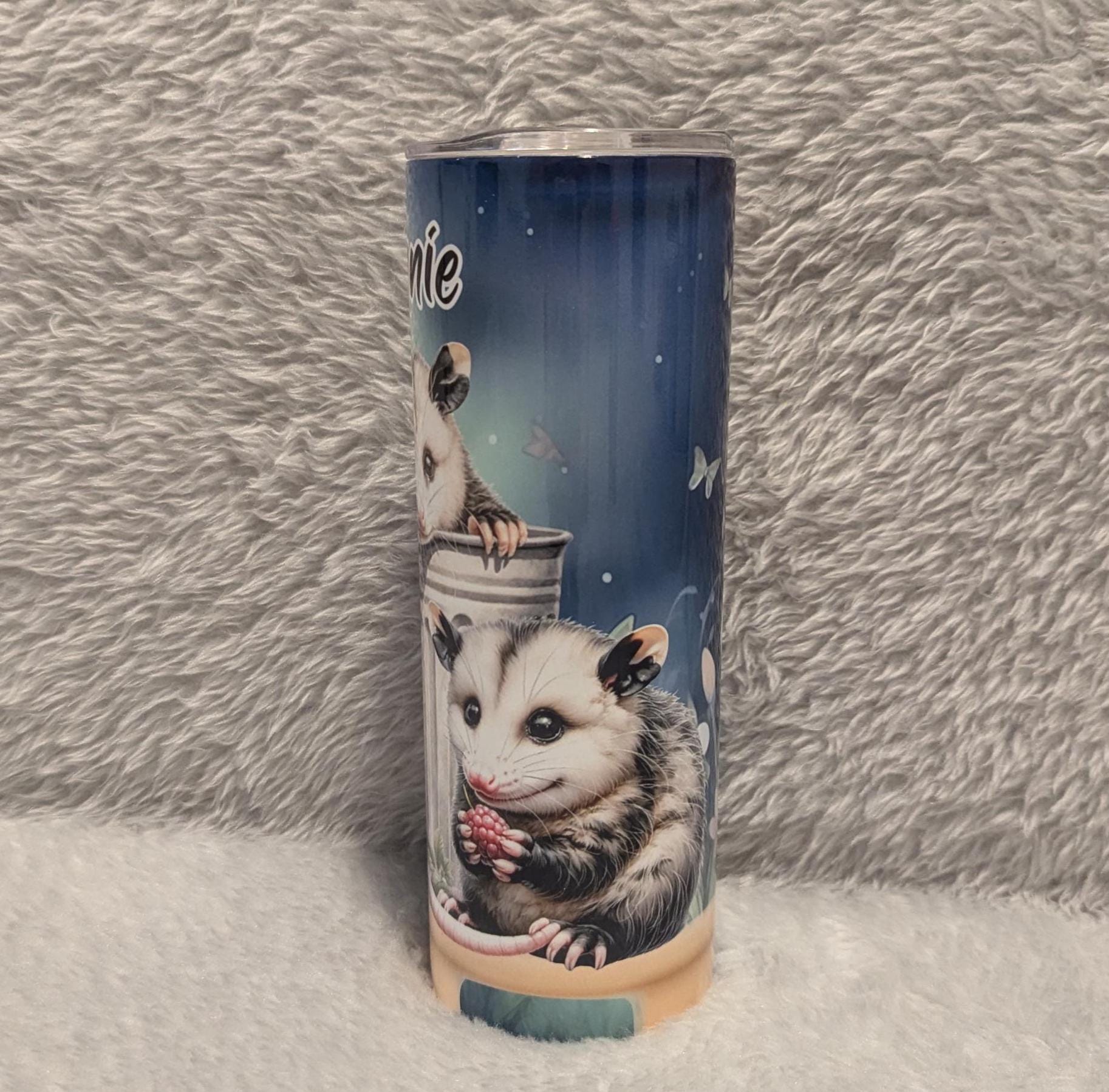Possum Tumbler 20oz With Reusable Straw, Can Be Personalized