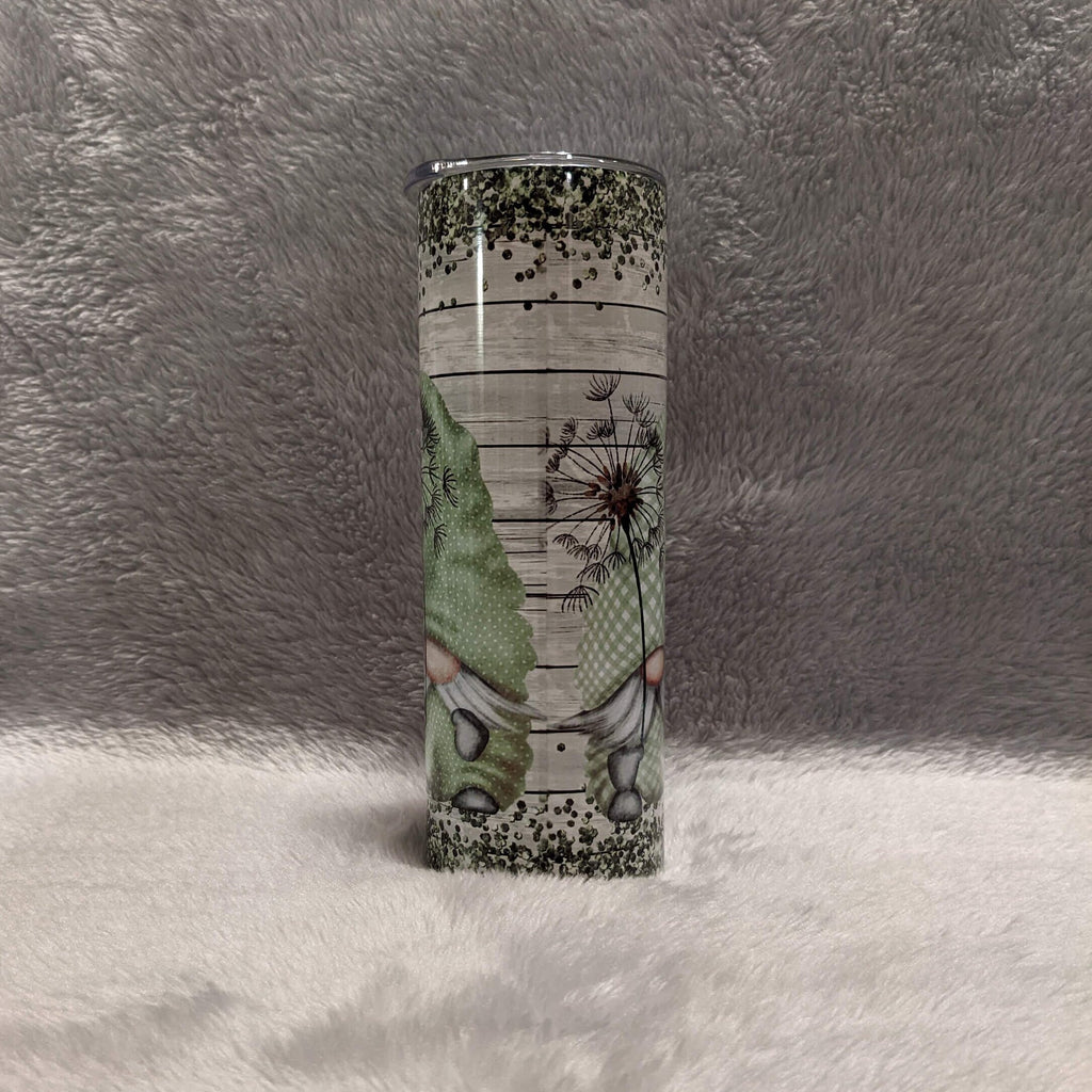 Gnomes With Dandelions Tumbler 20oz With Reusable Straw, Can Be Personalized