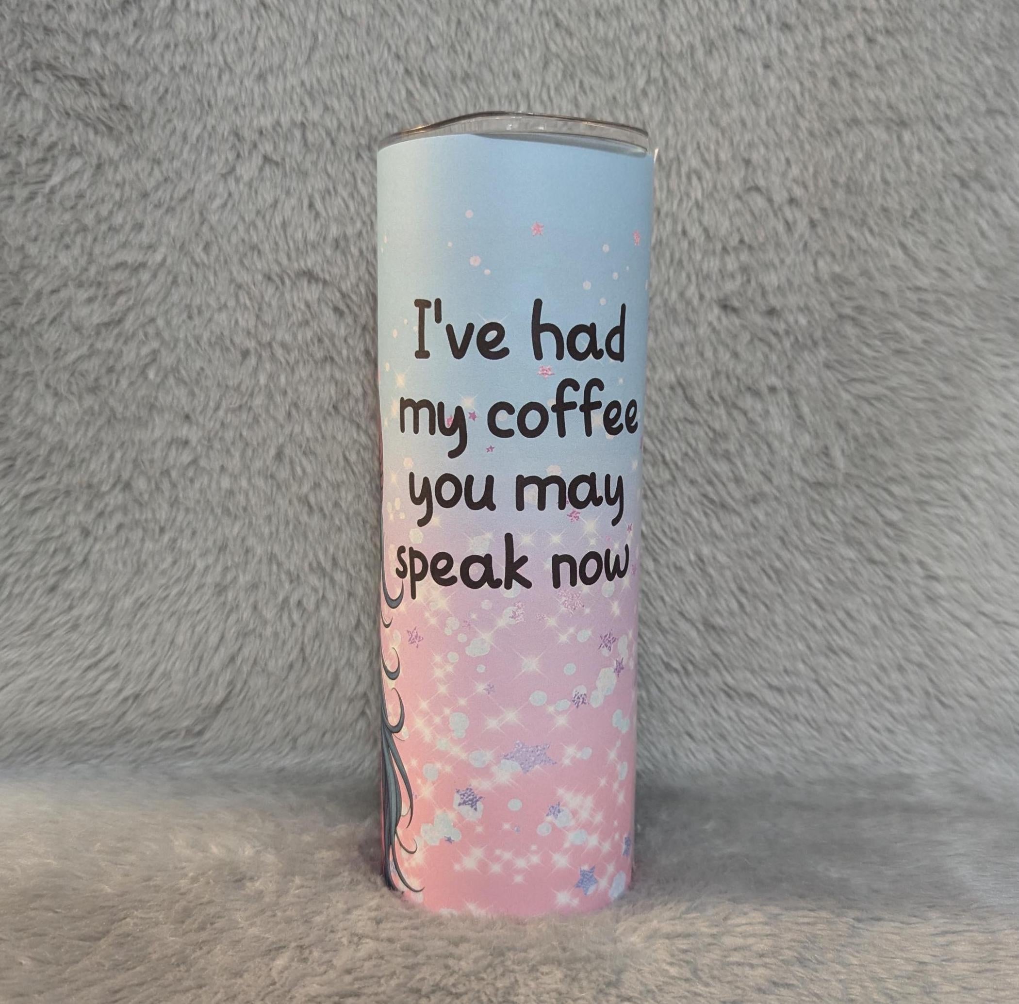 Sugar Skull Coffee Girl Tumbler 20oz With Reusable Straw, Can Be Personalized