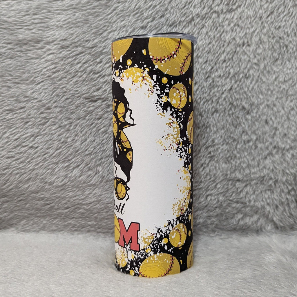 Softball Mom Tumbler 20oz With Reusable Straw