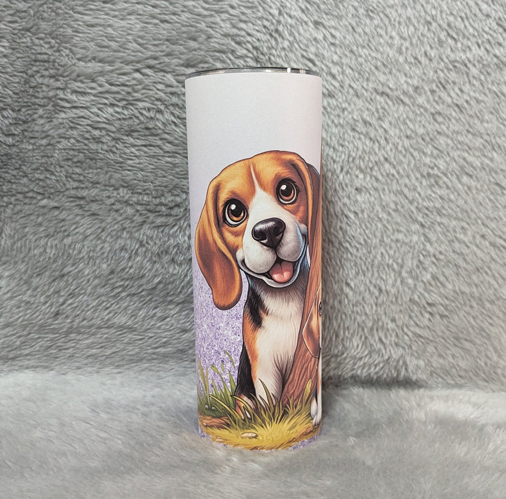 Just A Girl Who Loves Puppies Tumbler 20oz With Reusable Straw, Can Be Personalized
