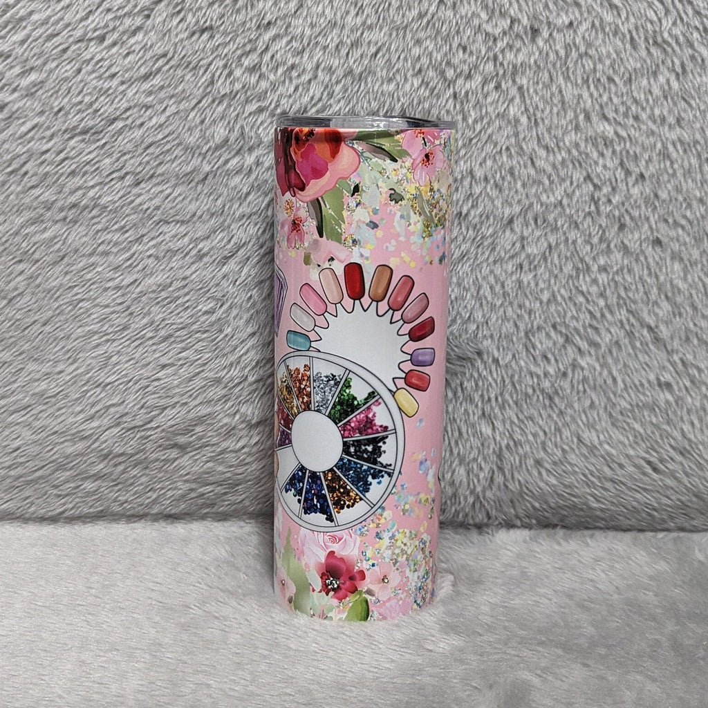 Nail Tech Tumbler 20oz With Reusable Straw, Can Be Personalized