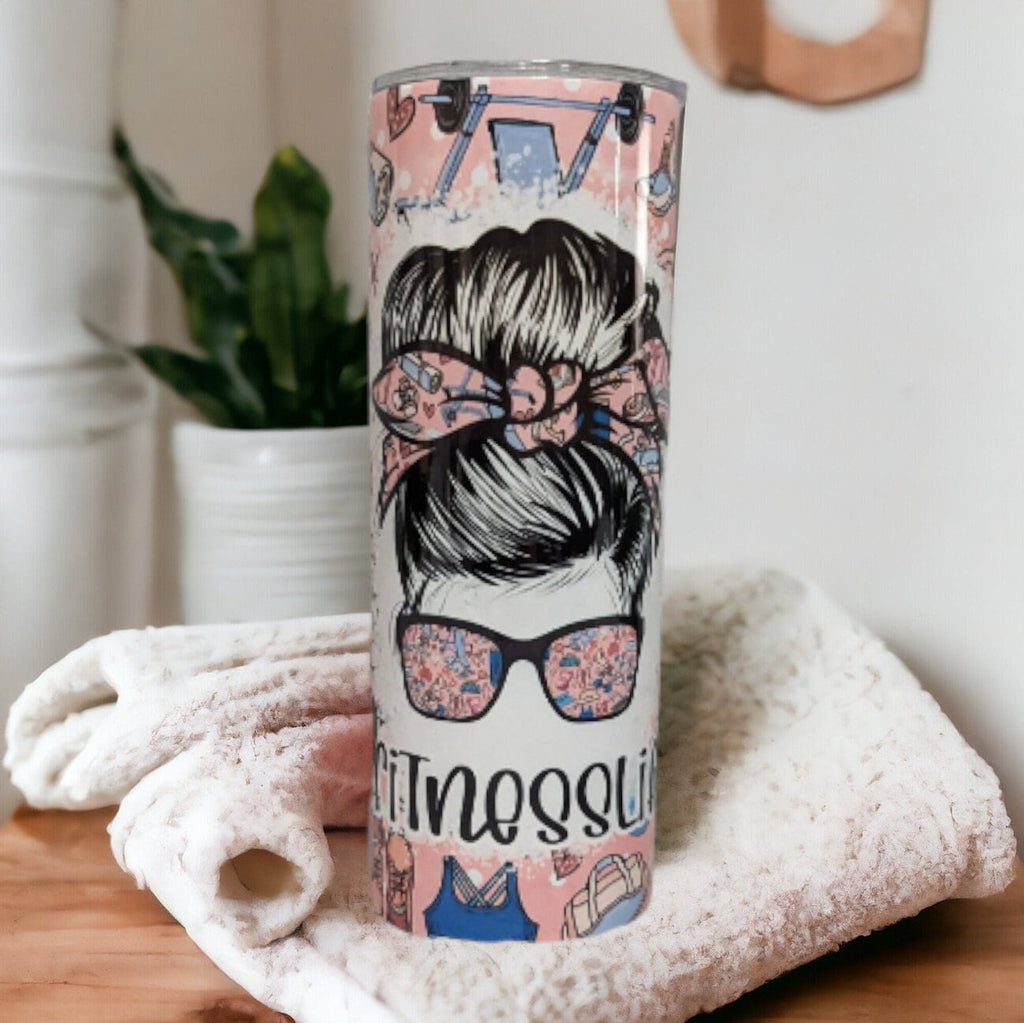 Fitness Tumbler 20oz With Reusable Straw, Can Be Personalized