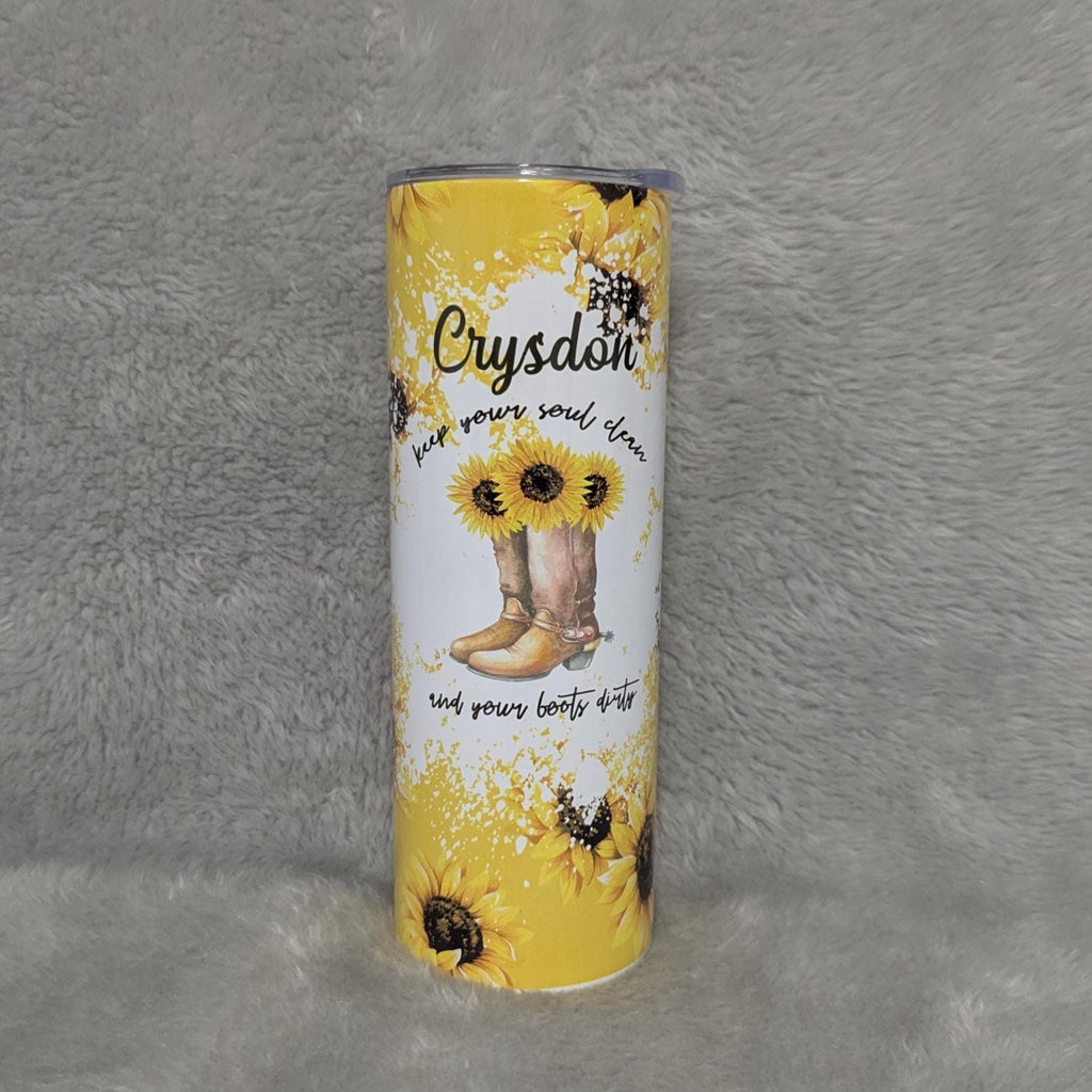Country Girl Tumbler 20oz With Reusable Straw, Can Be Personalized