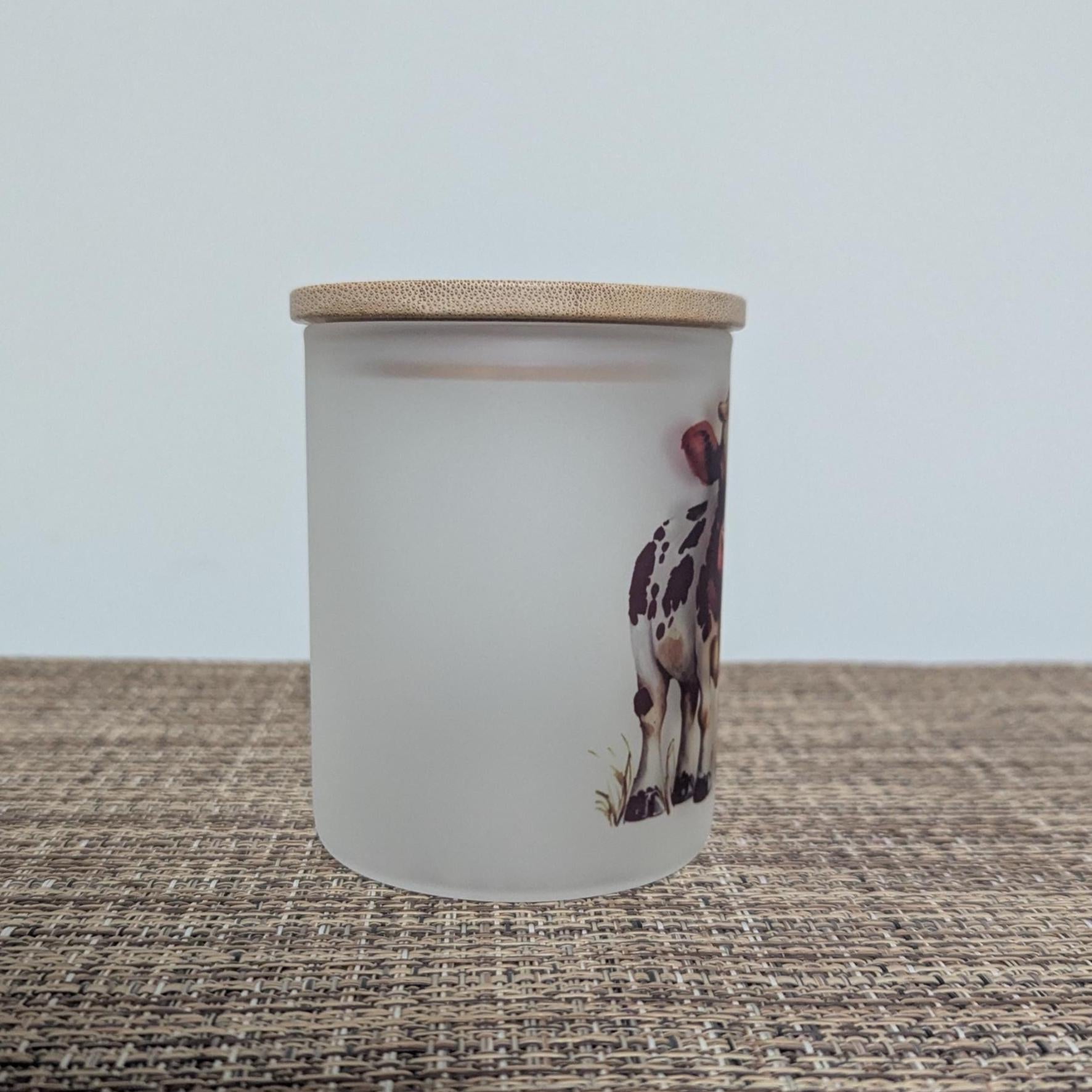 Cow Candle Holder With A Battery Operated Flickering Tea Light
