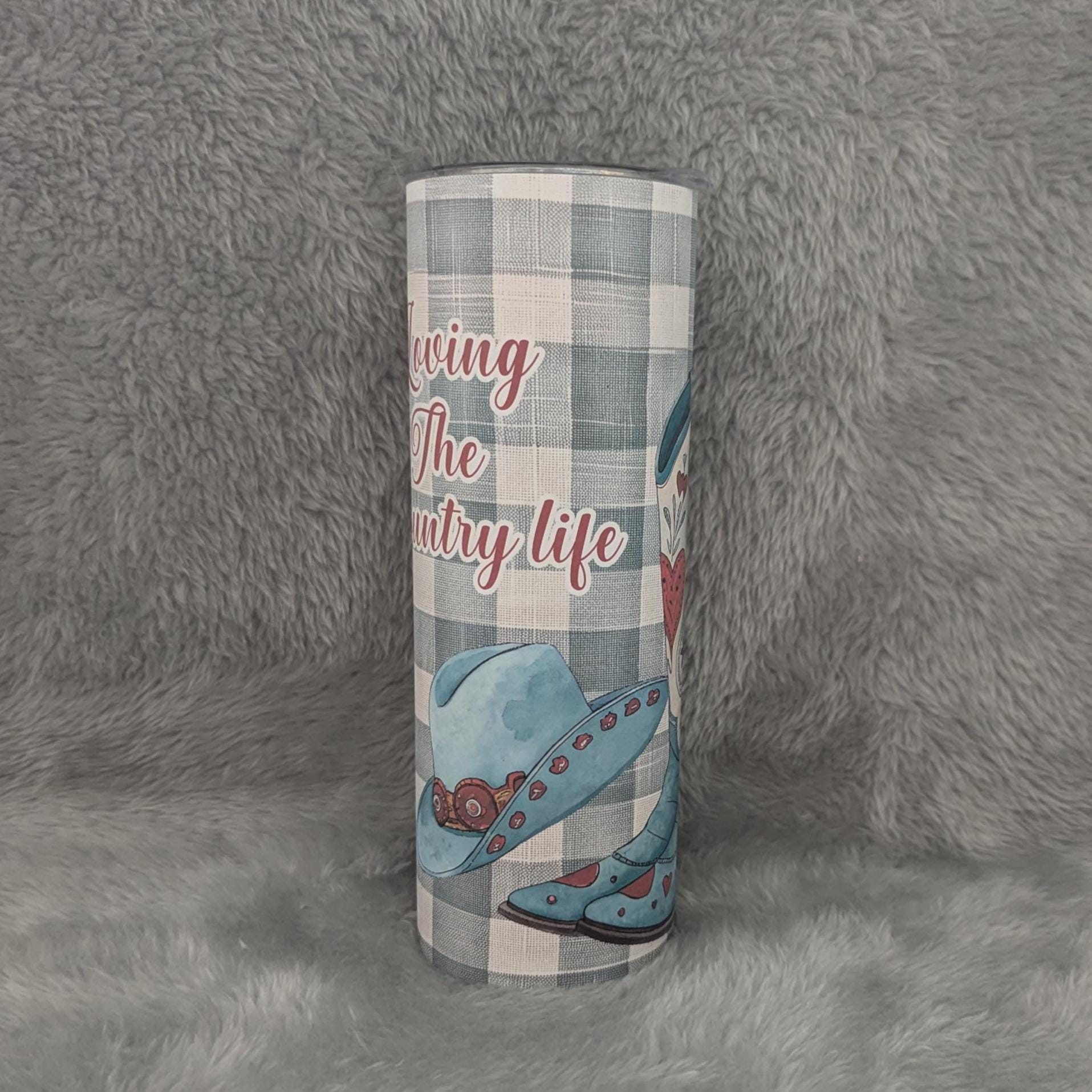 Country Girl Tumbler 20oz With Reusable Straw, Can Be Personalized