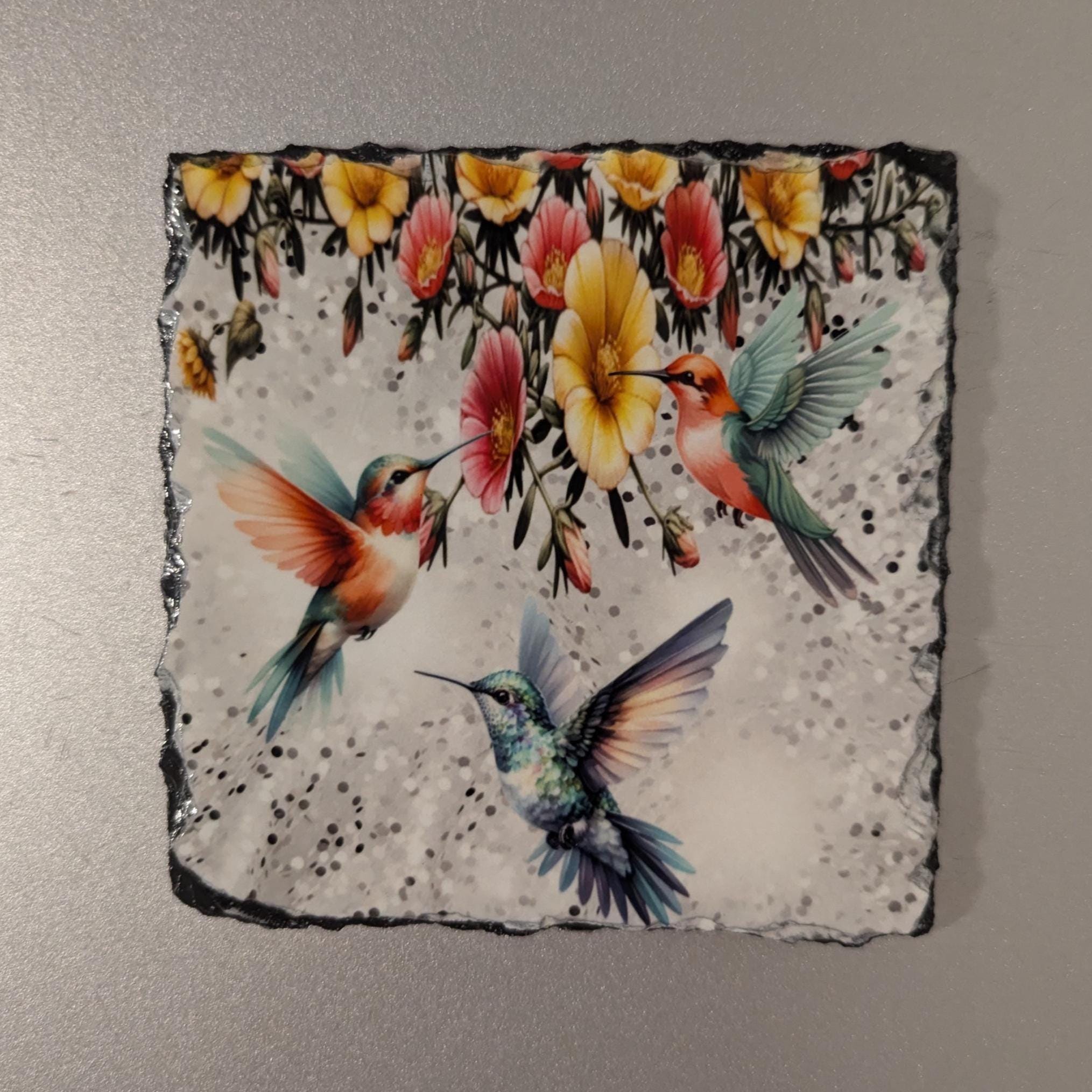 Hummingbird Slate Picture With Display Legs