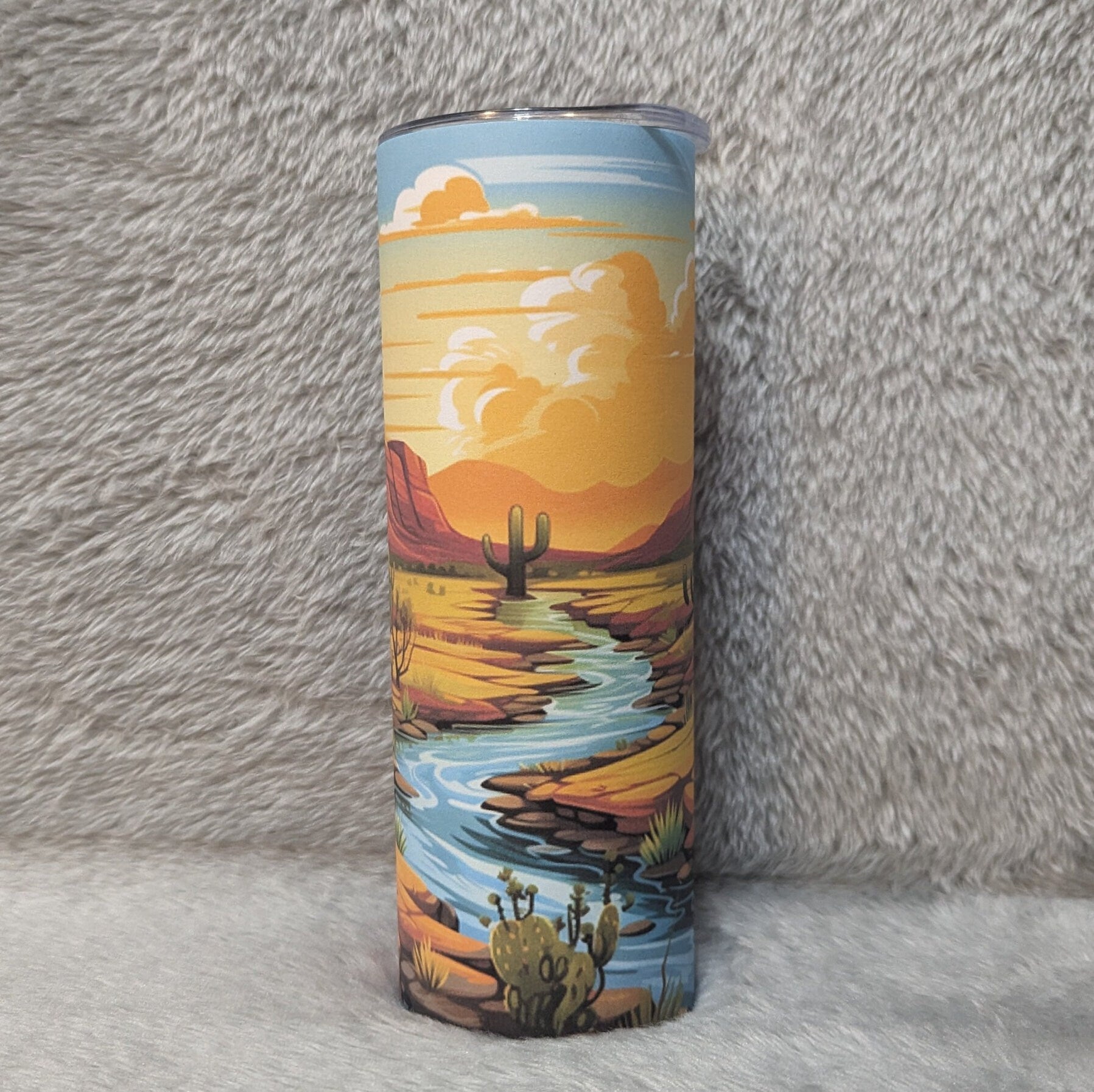 Desert Tumbler 20oz With Reusable Straw, Can Be Personalized