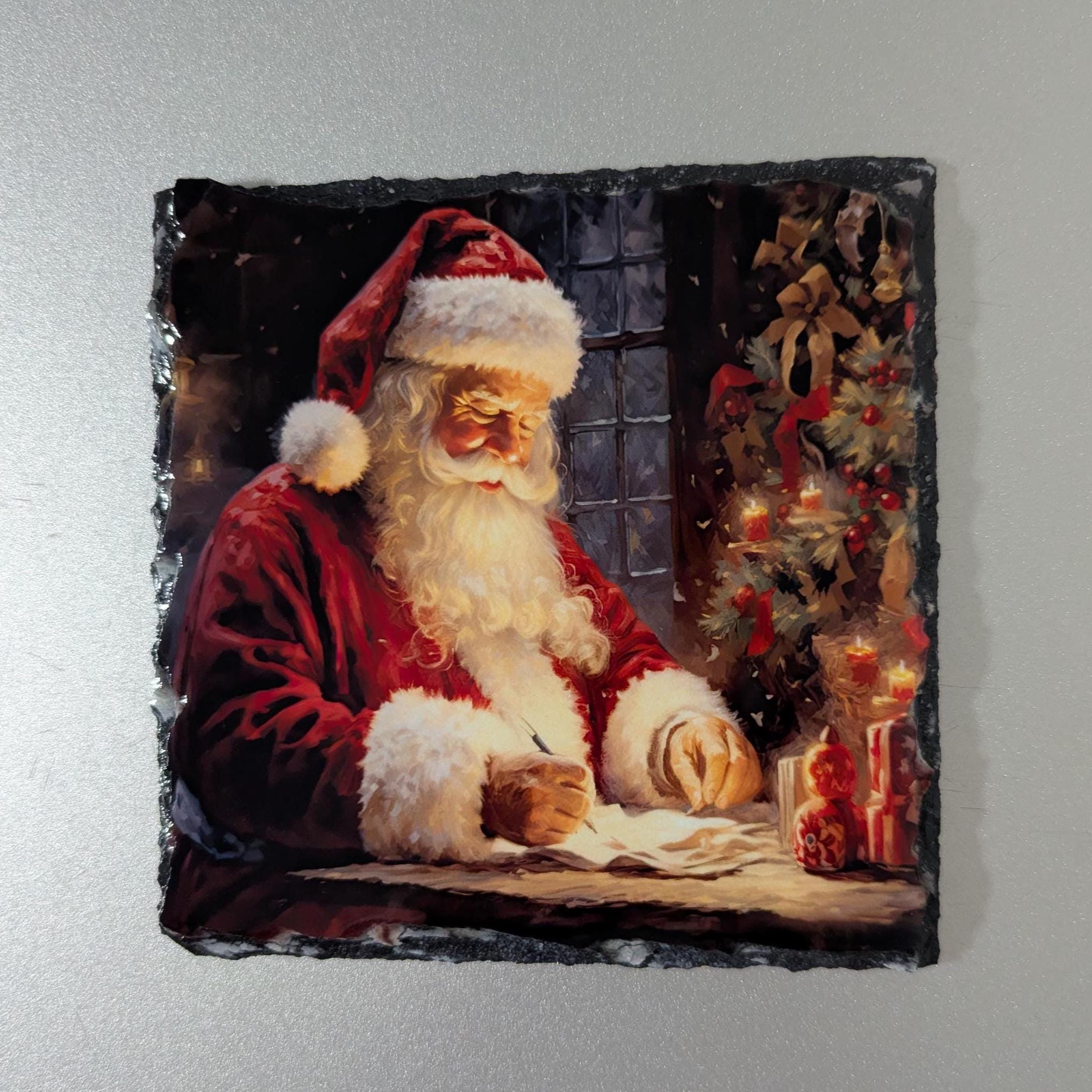 Slate Santa Picture with Display Legs
