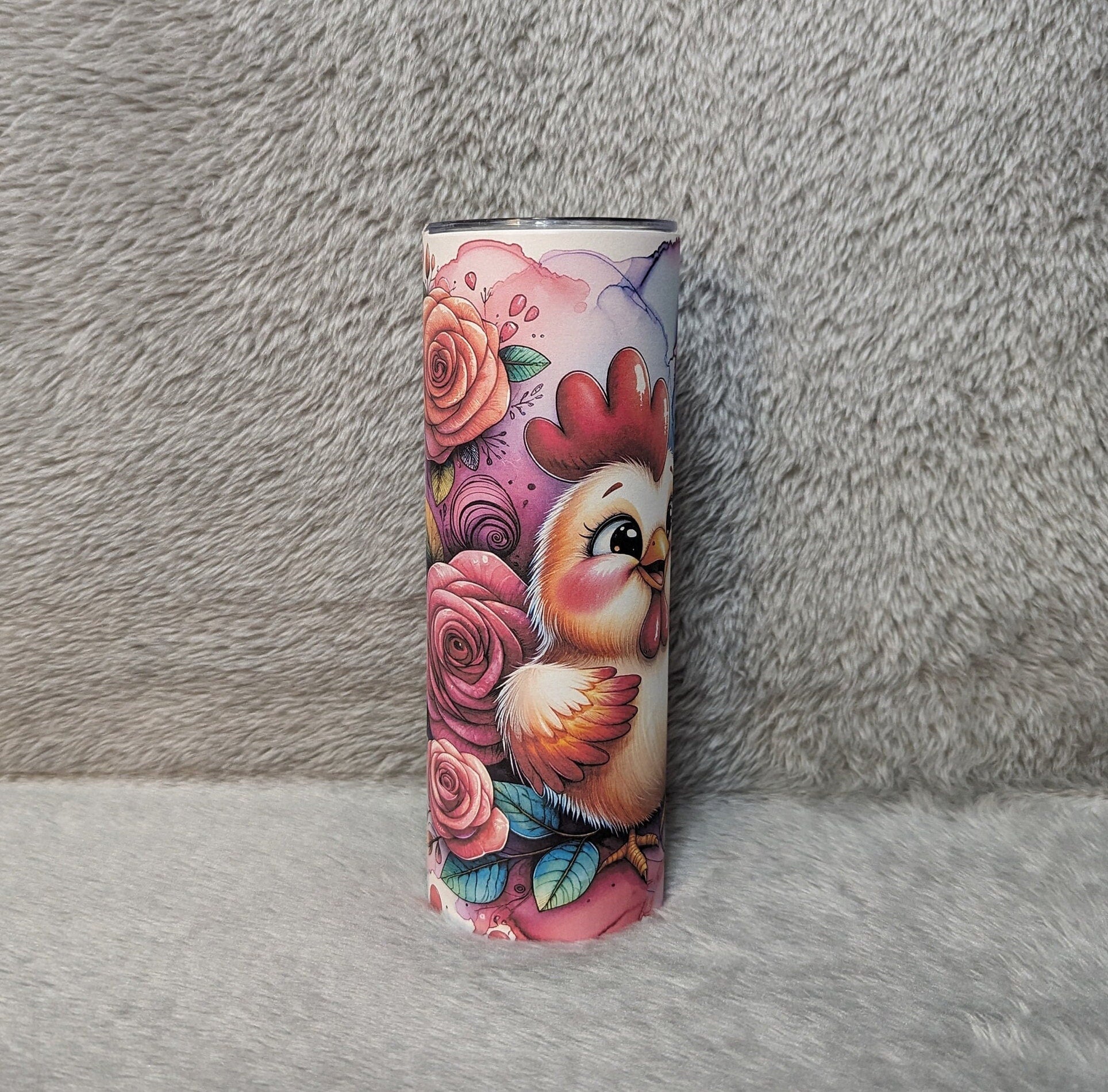 Funny Chicken Tumbler 20oz With Reusable Straw, Can Be Personalized