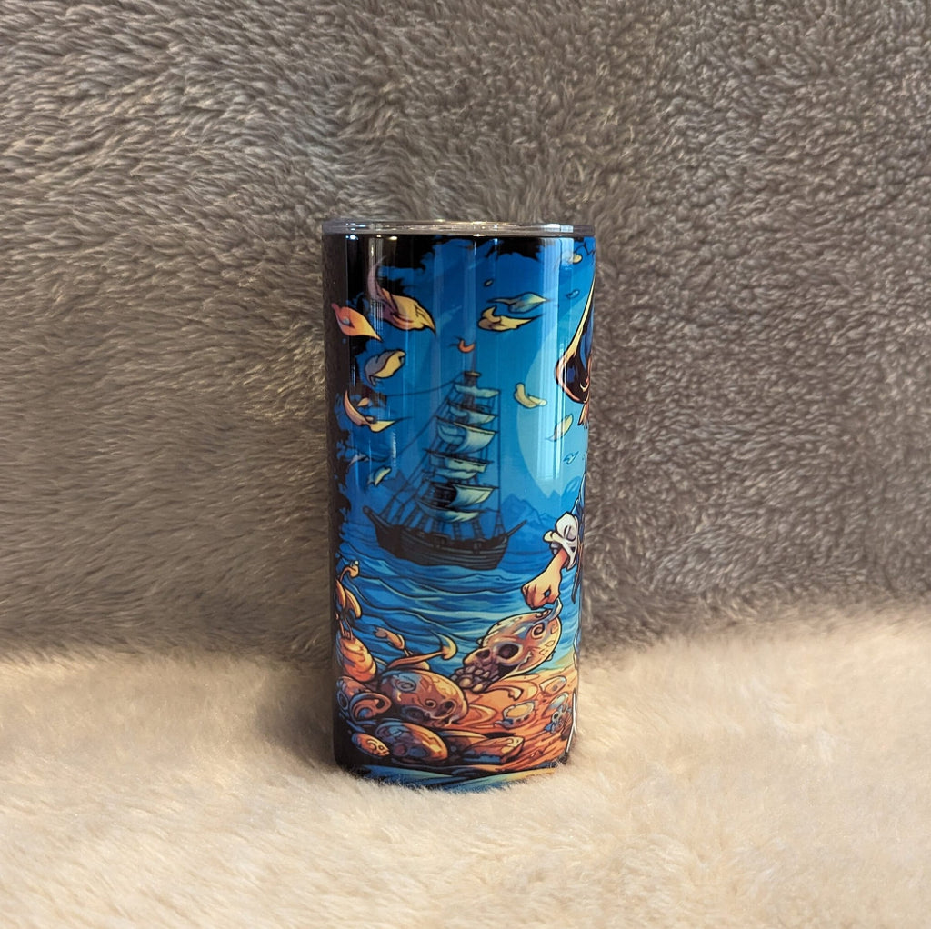 Kids Pirate Tumbler 15oz With Reusable Straw, Can Be Personalized