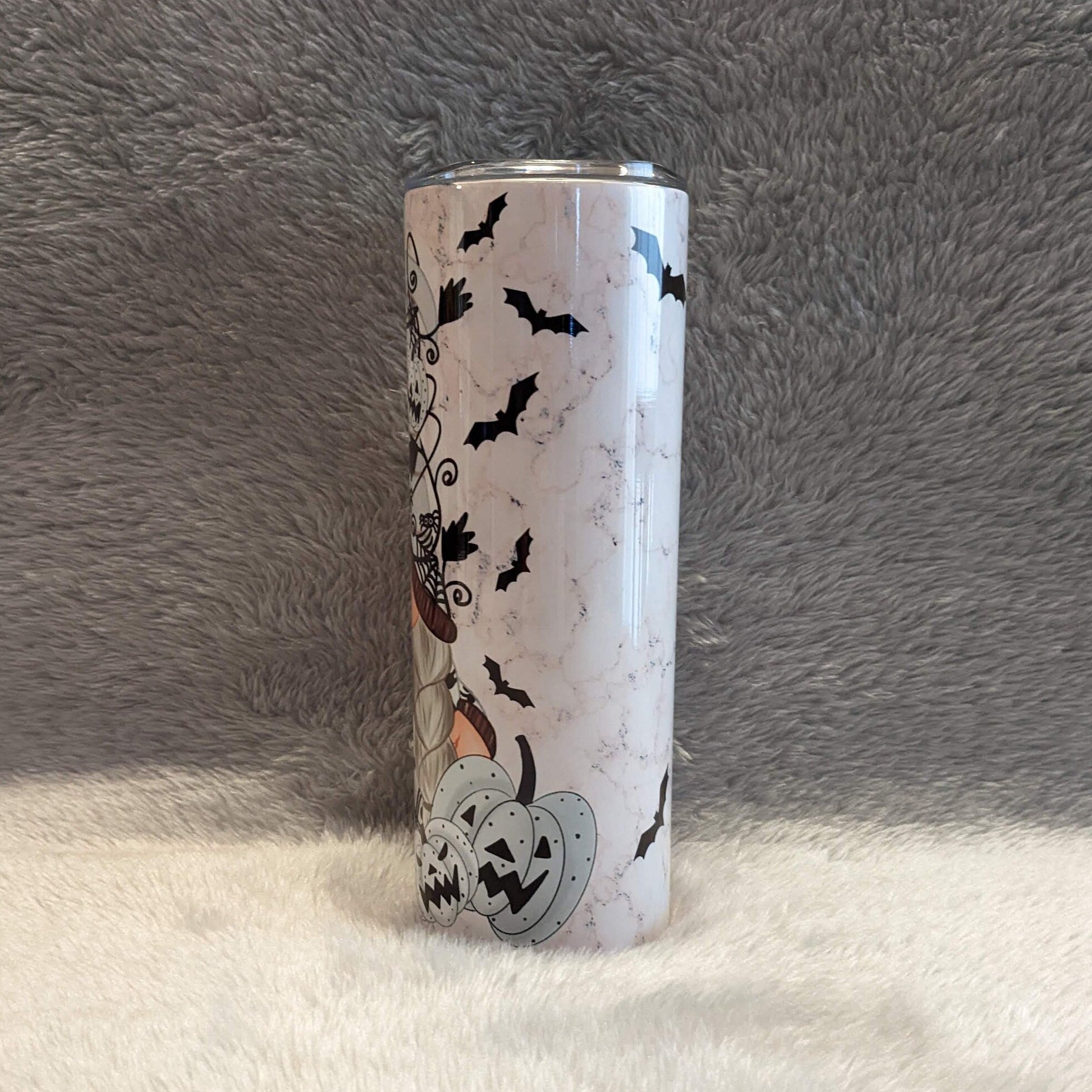Halloween Gnome Tumbler 20oz With Reusable Straw, Can Be Personalized