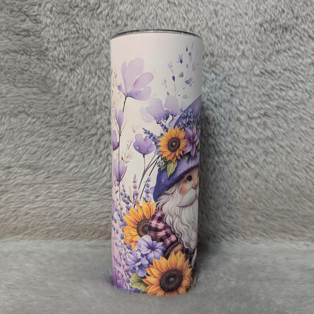 Gnome With Highland Cow Tumbler 20oz With Reusable Straw, Can Be Personalized