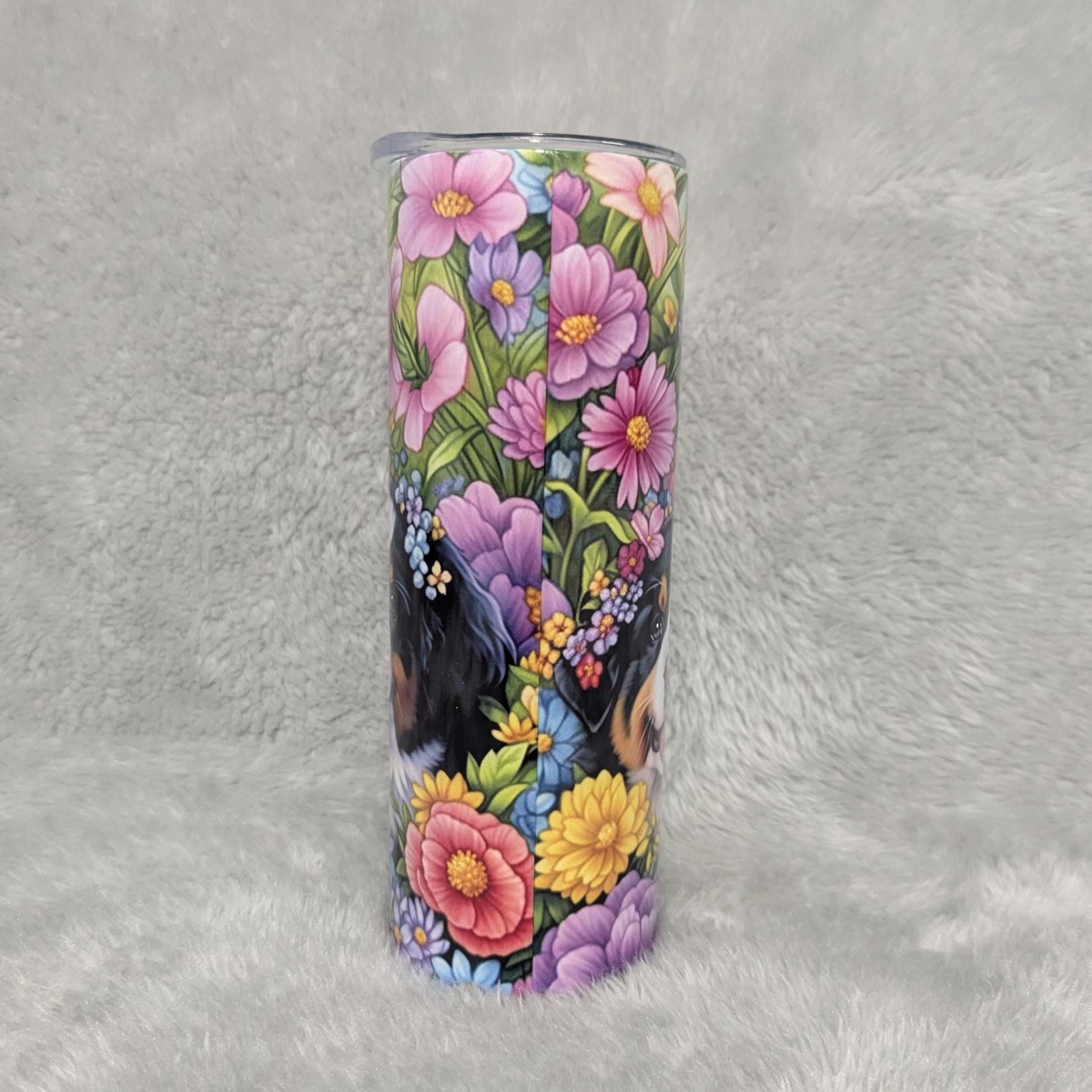 St Bernard Dog Tumbler 20oz With Reusable Straw, Can Be Personalized