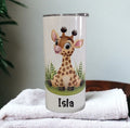 Kids Giraffe Tumbler 15oz With Reusable Straw, Can Be Personalized