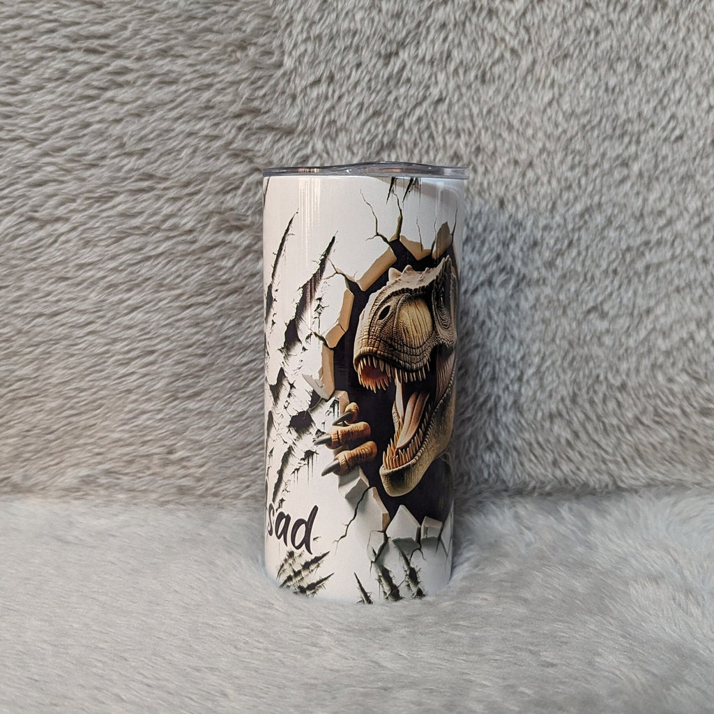 Kids Dinosaur Tumbler 15oz With Reusable Straw, Can Be Personalized