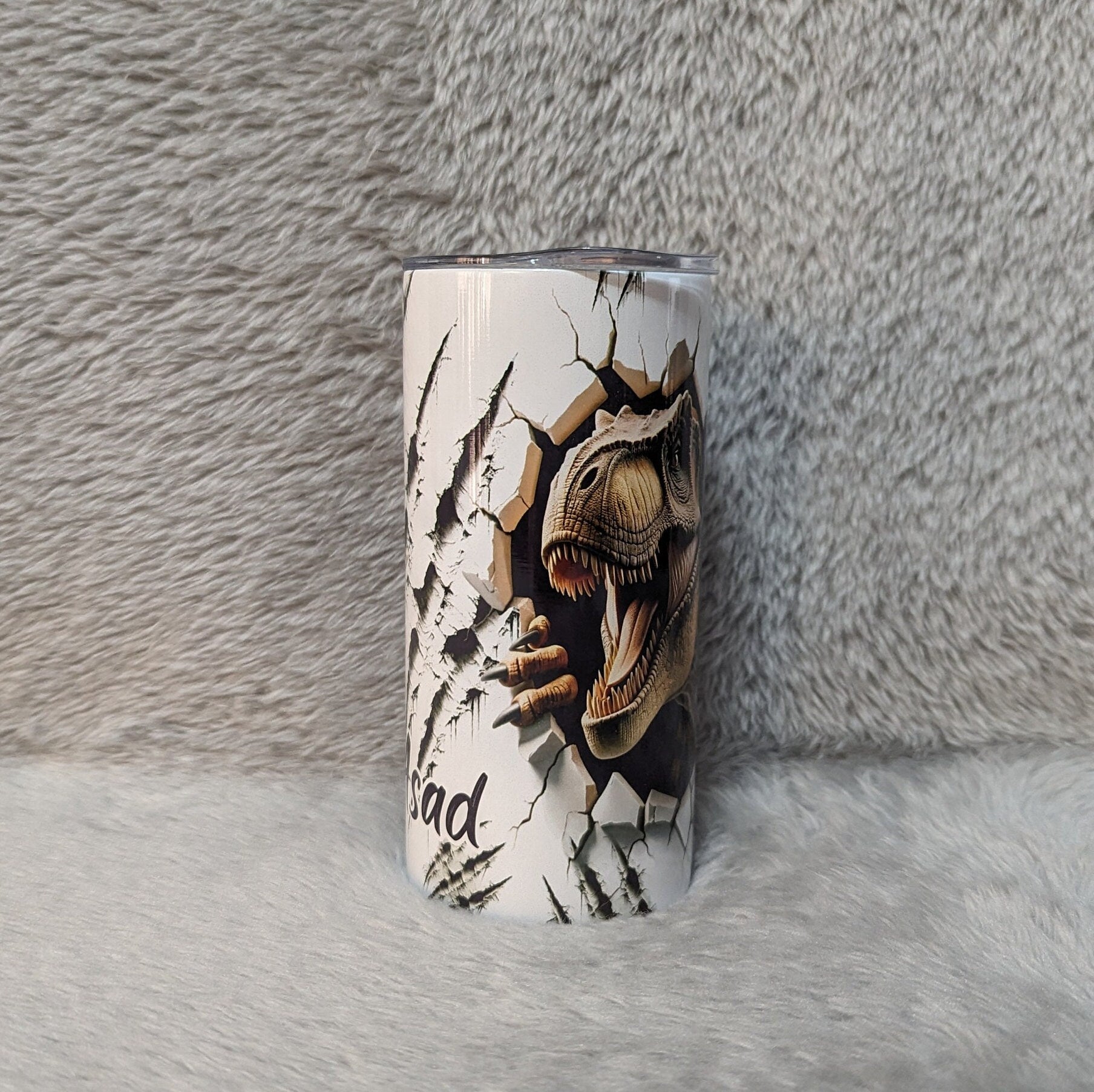 Kids Dinosaur Tumbler 15oz With Reusable Straw, Can Be Personalized