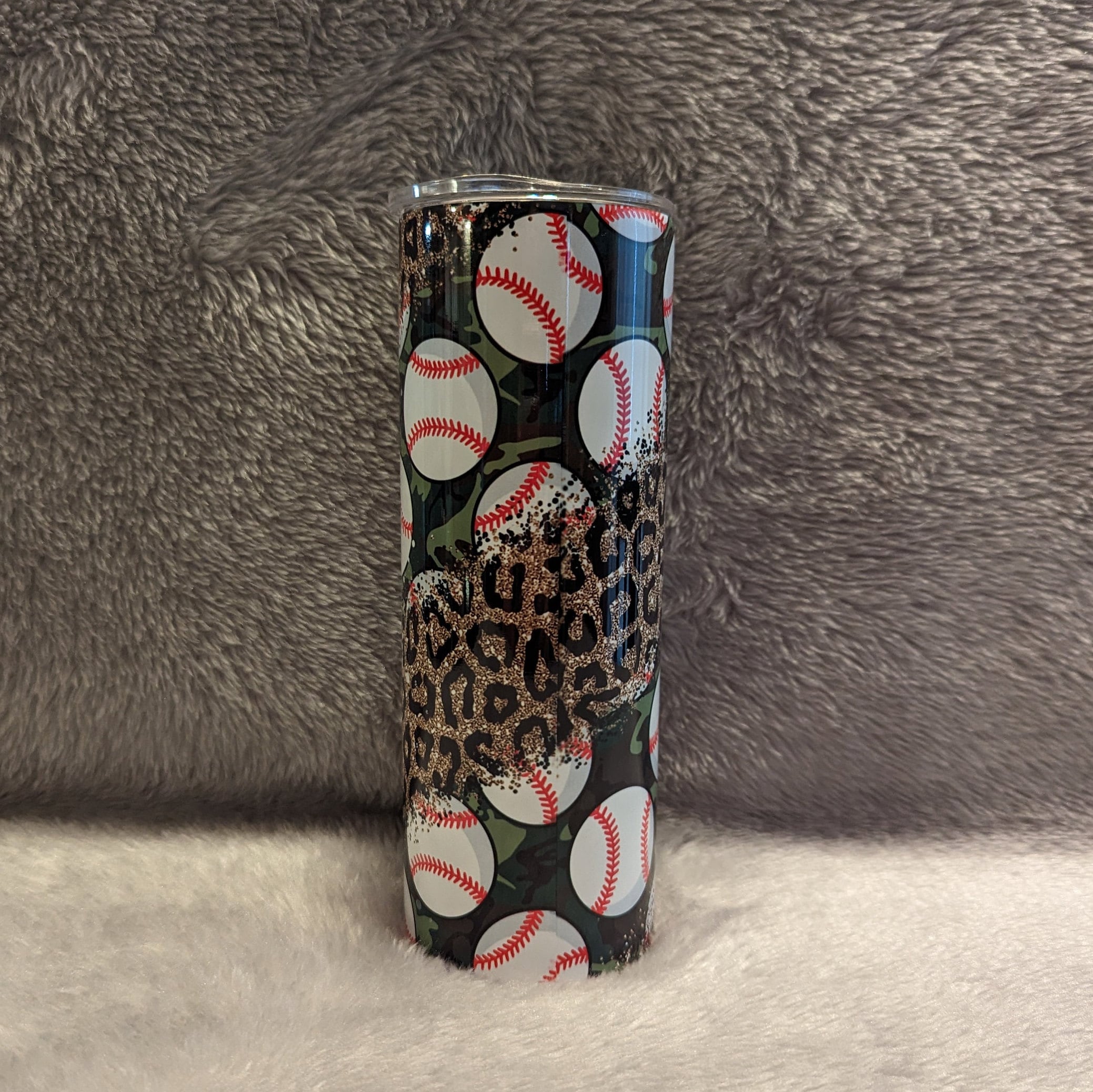 Baseball Tumbler For Mom 20oz With Reusable Straw, Can Be Personalized