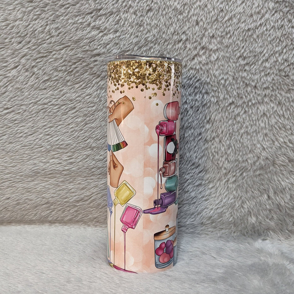 Nail Tech Tumbler 20oz With Reusable Straw, Can Be Personalized