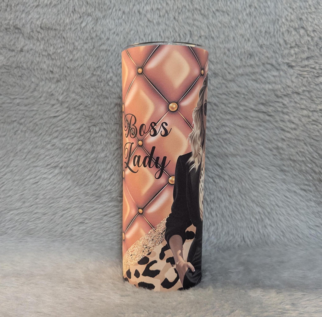 Boss Lady Tumbler 20oz With Reusable Straw, Can Be Personalized