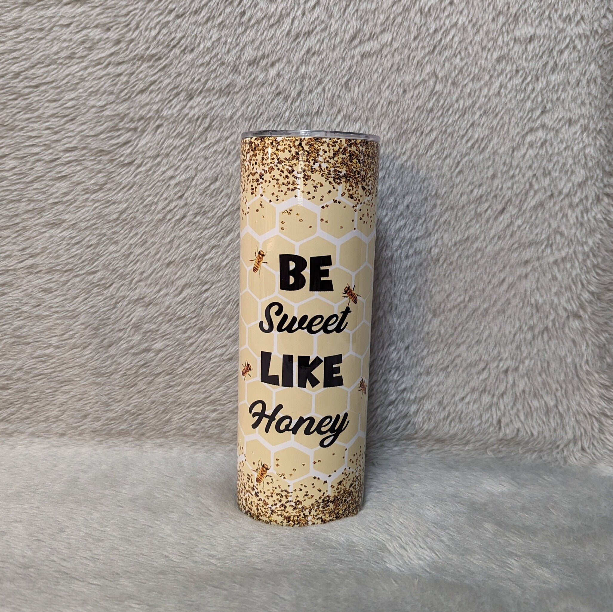 Gnome Tumbler That Says Be Sweet Like Honey 20oz With Reusable Straw