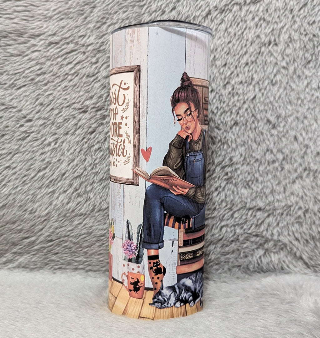 Just One More Chapter Book Lover Tumbler 20oz With Reusable Straw