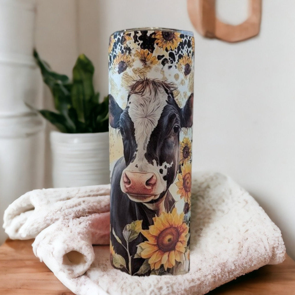 Heifer Cow Tumbler 20oz With Reusable Straw, Can Be Personalized