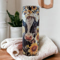 Heifer Cow Tumbler 20oz With Reusable Straw, Can Be Personalized