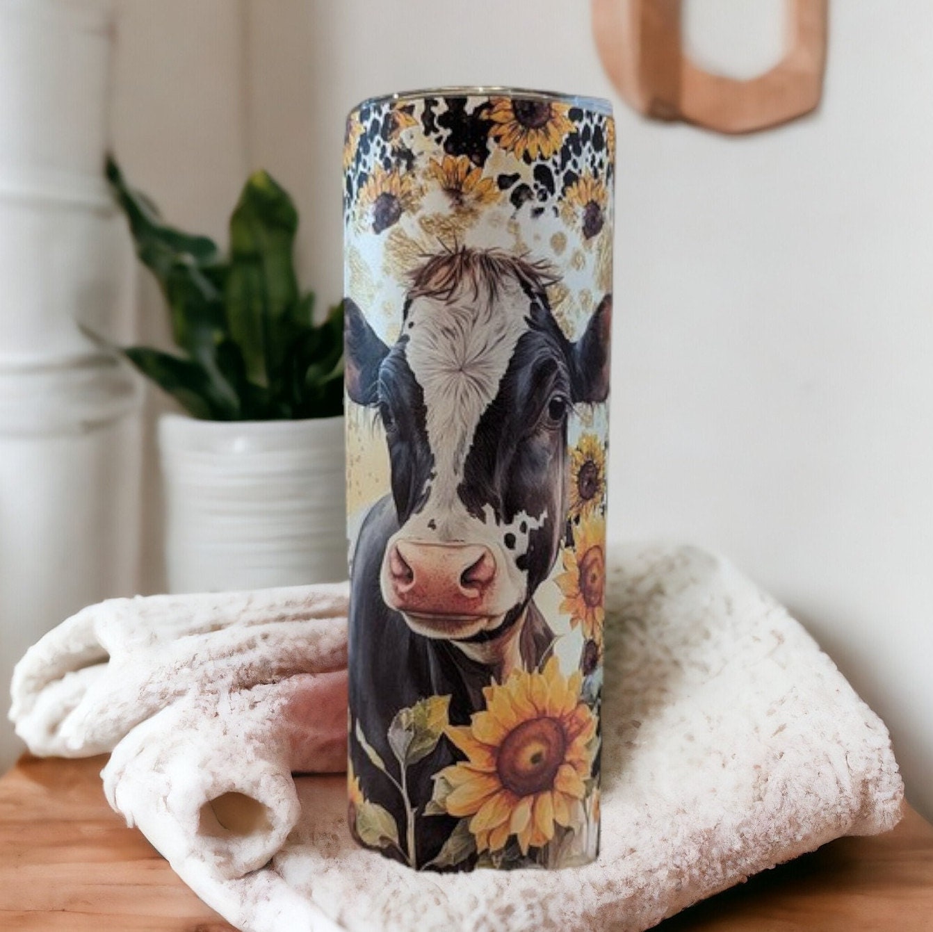 Heifer Cow Tumbler 20oz With Reusable Straw, Can Be Personalized