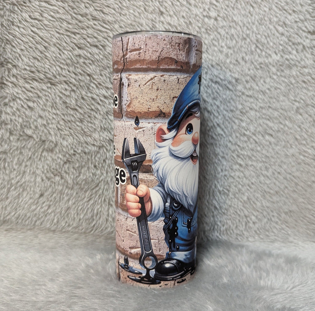 Guy Gnome Mechanic Tumbler 20oz With Reusable Straw, Can Be Personalized