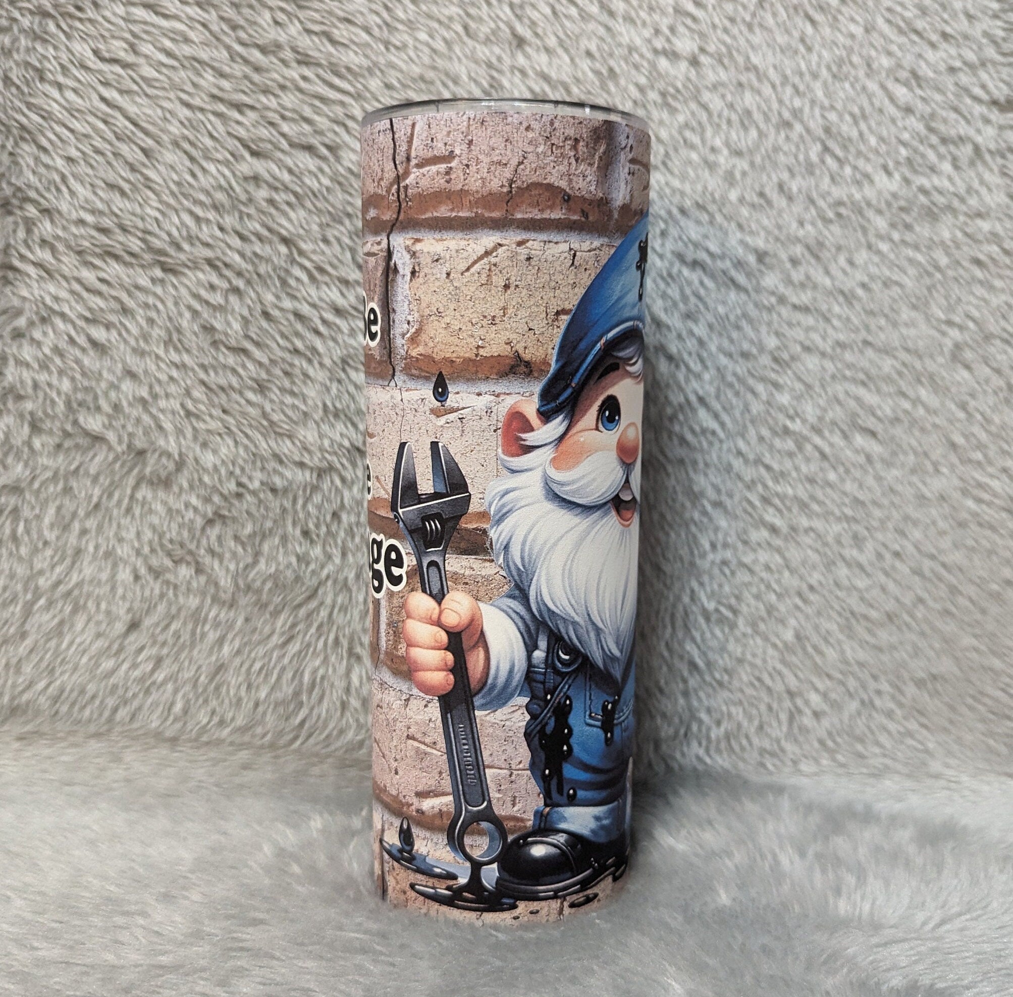 Guy Gnome Mechanic Tumbler 20oz With Reusable Straw, Can Be Personalized