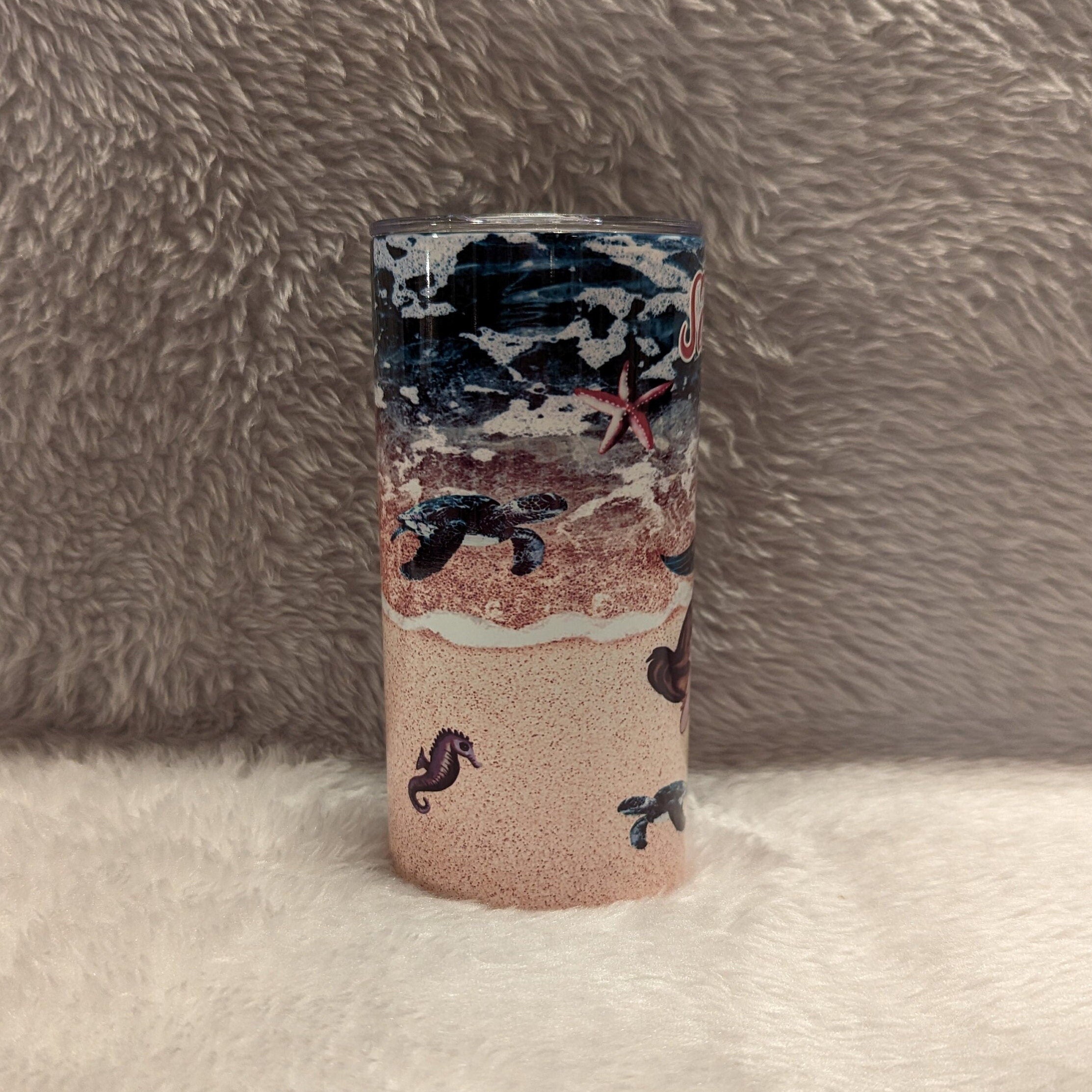 Kids Mermaid Tumbler 15oz With Reusable Straw, Can Be Personalized