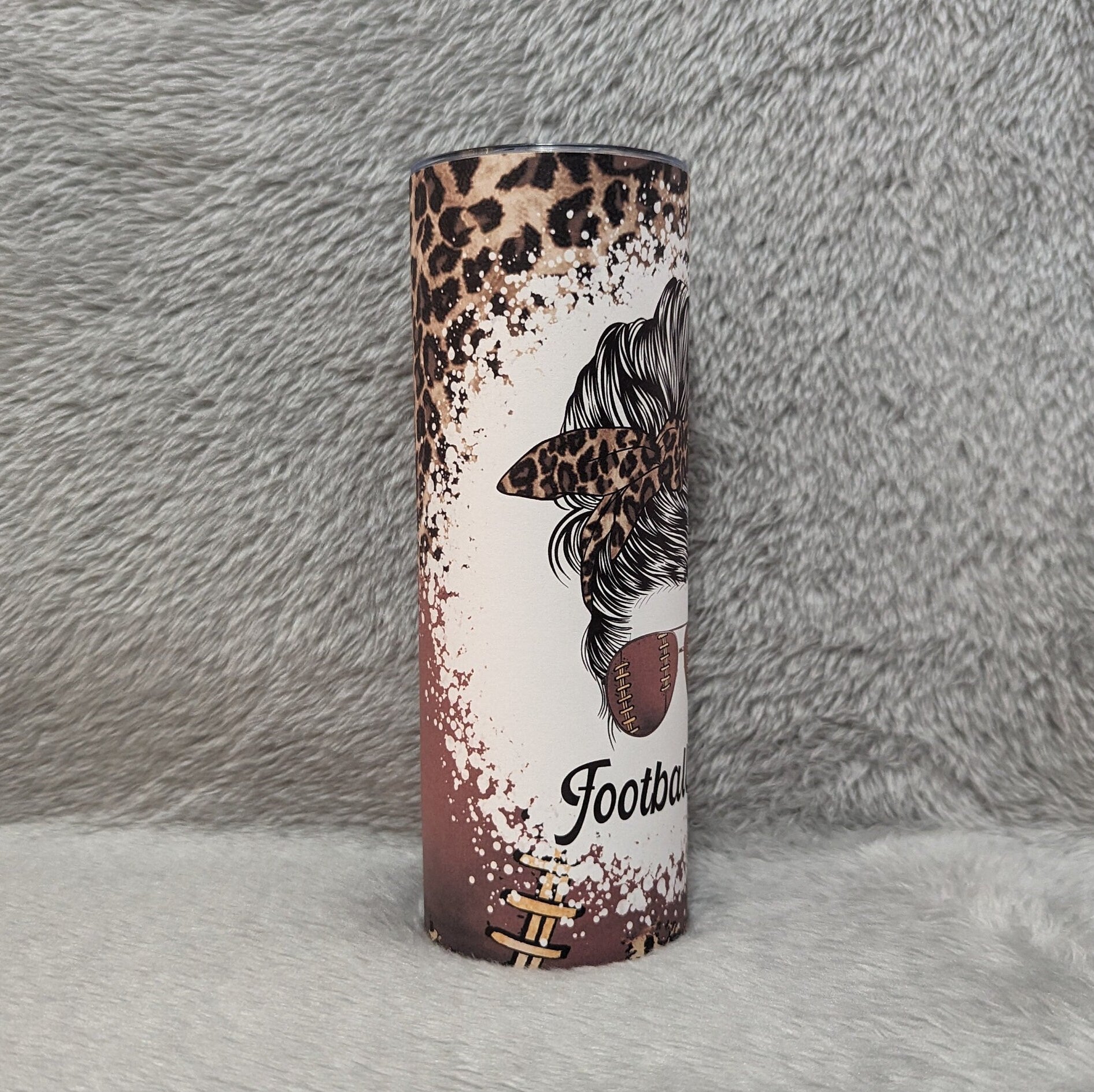 Football Mom Tumbler 20oz With Reusable Straw, Can Be Personalized