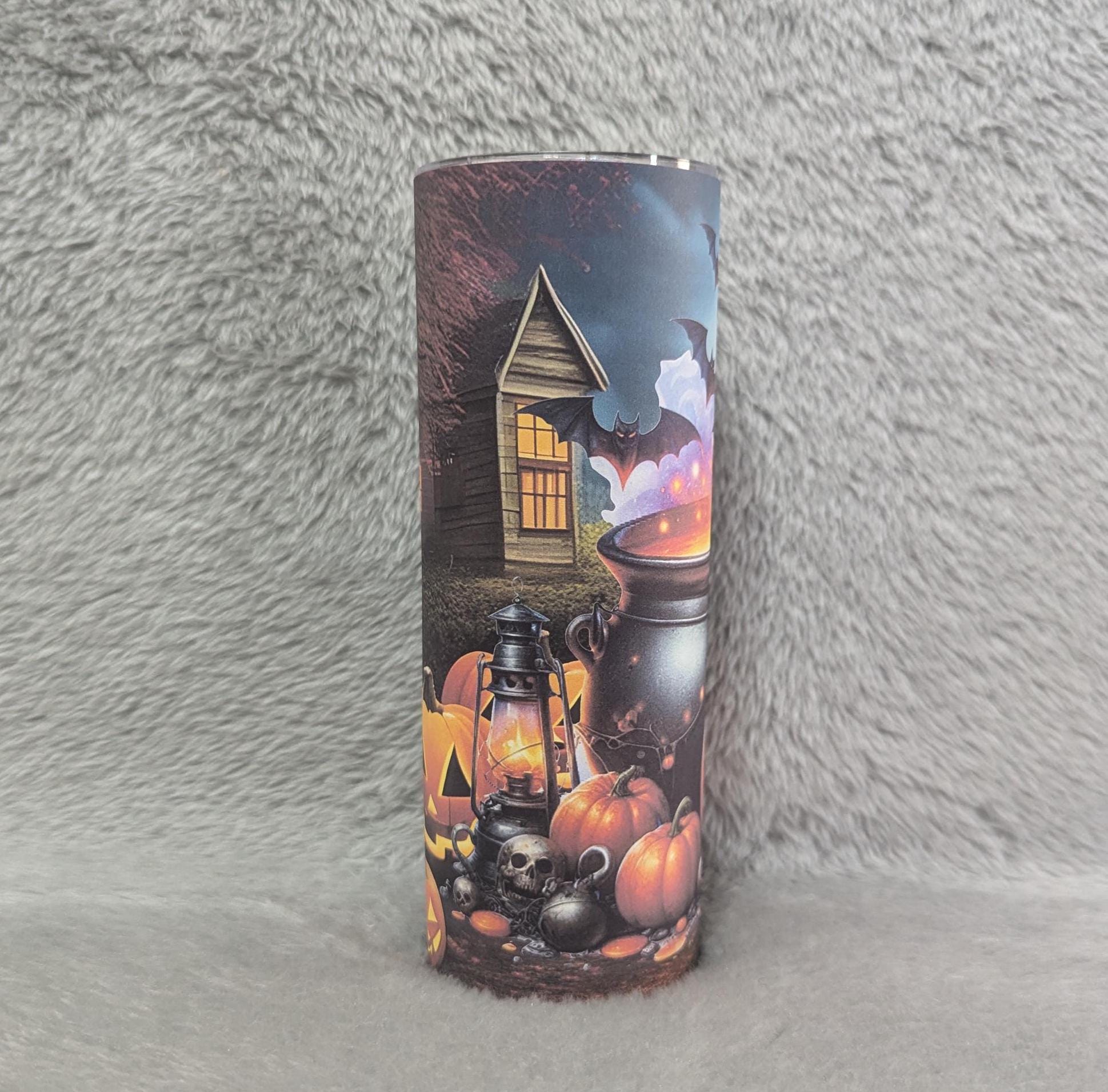 Halloween Tumbler 20oz With Reusable Straw, Can Be Personalized