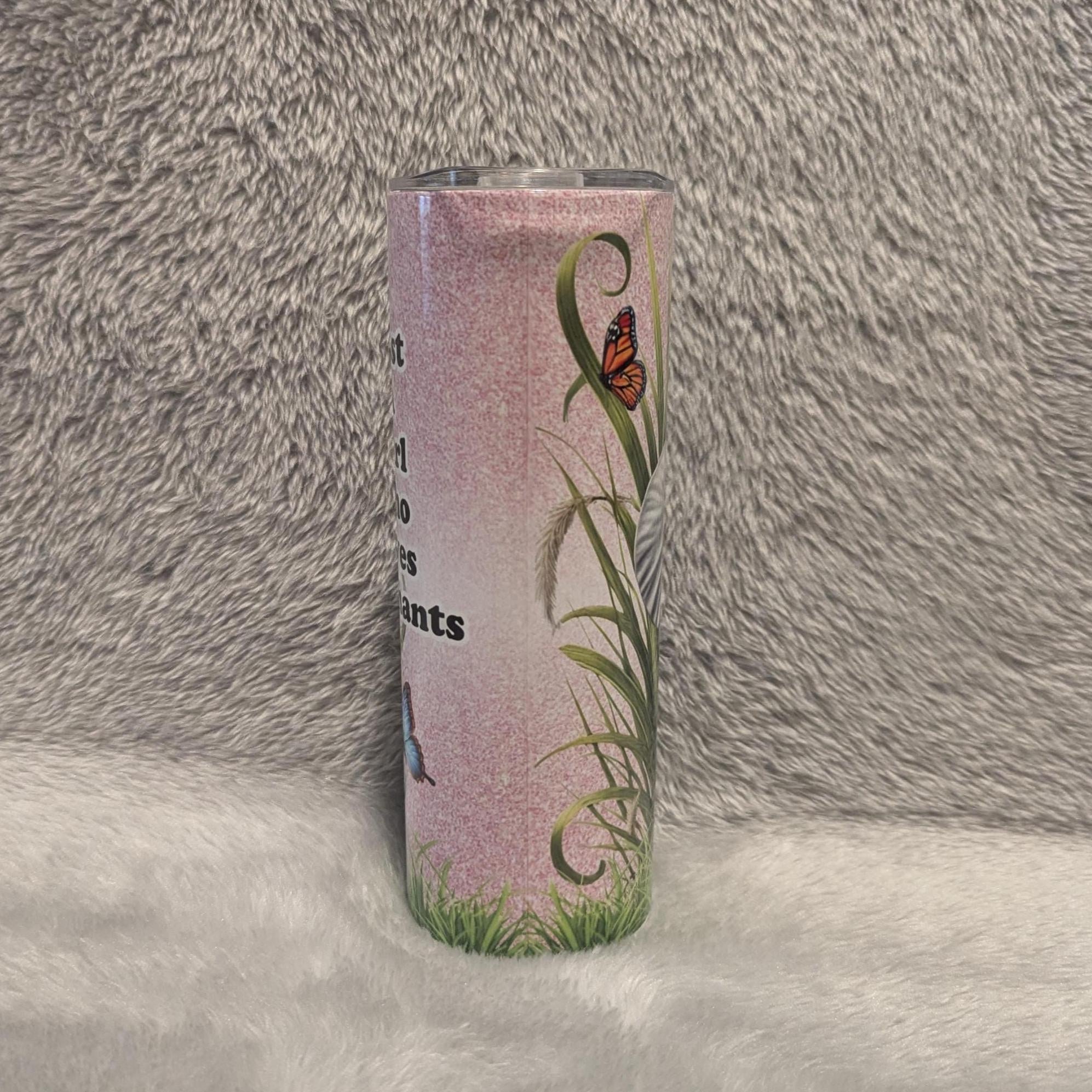 Just A Girl Who Loves Elephants Tumbler 20oz With Reusable Straw, Can Be Personalized