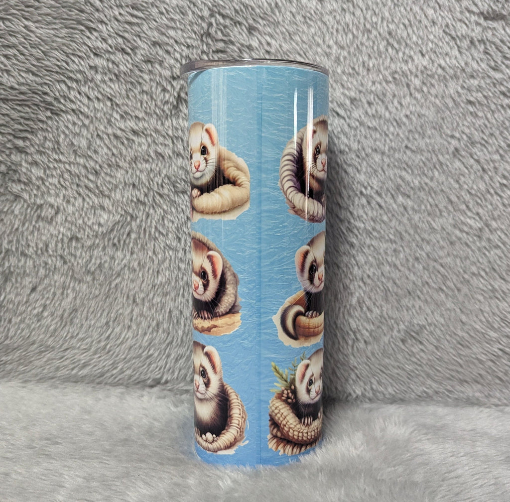 Ferret Tumbler 20oz With Reusable Straw, Can Be Personalized