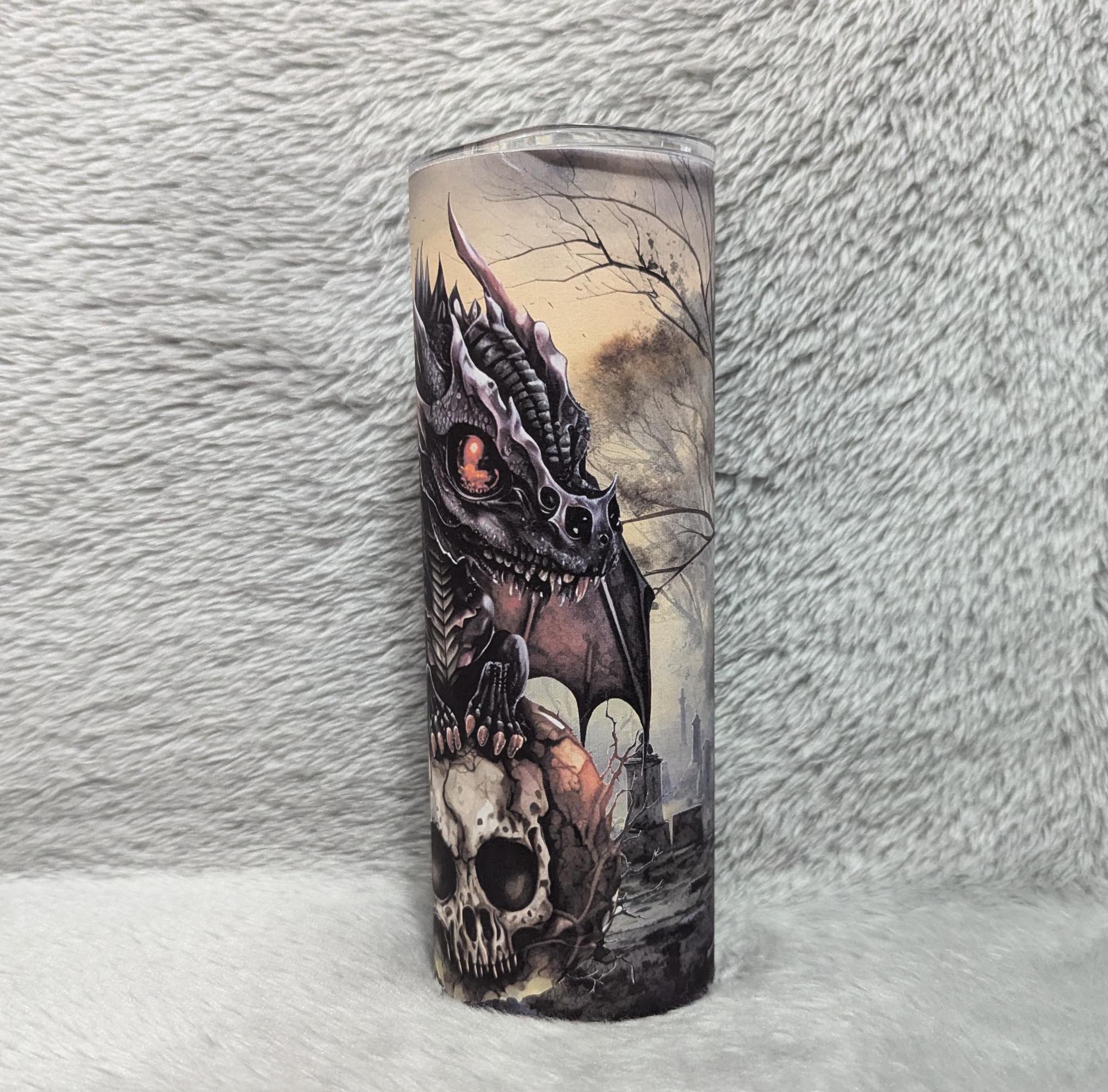 Dragon Tumbler 20oz With Reusable Straw, Can Be Personalized