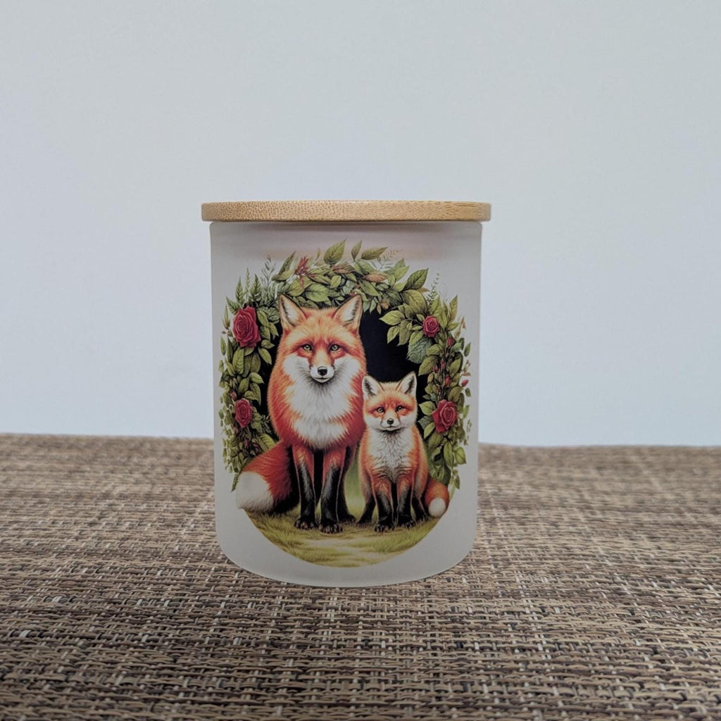 Pretty Floral Fox Candle Holder With A Battery Operated Flickering Tea Light
