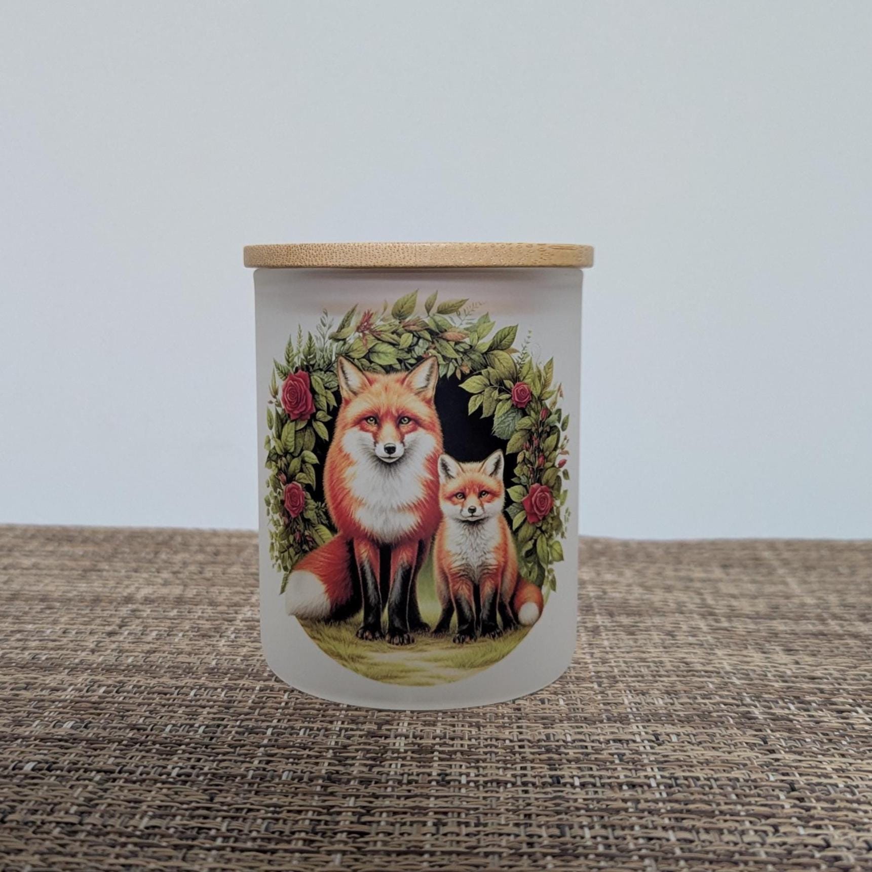 Pretty Floral Fox Candle Holder With A Battery Operated Flickering Tea Light