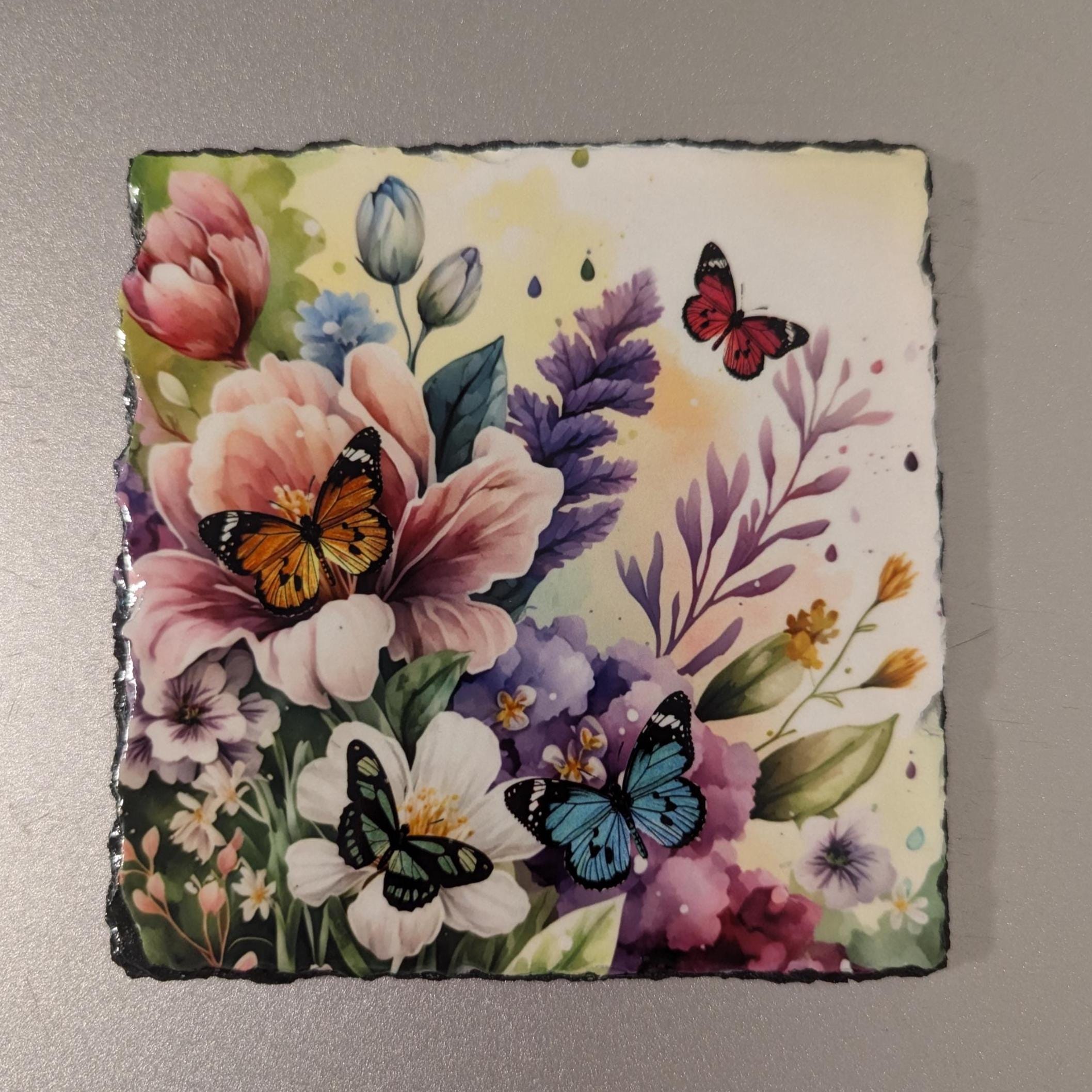 Slate Butterfly Picture With Display Legs