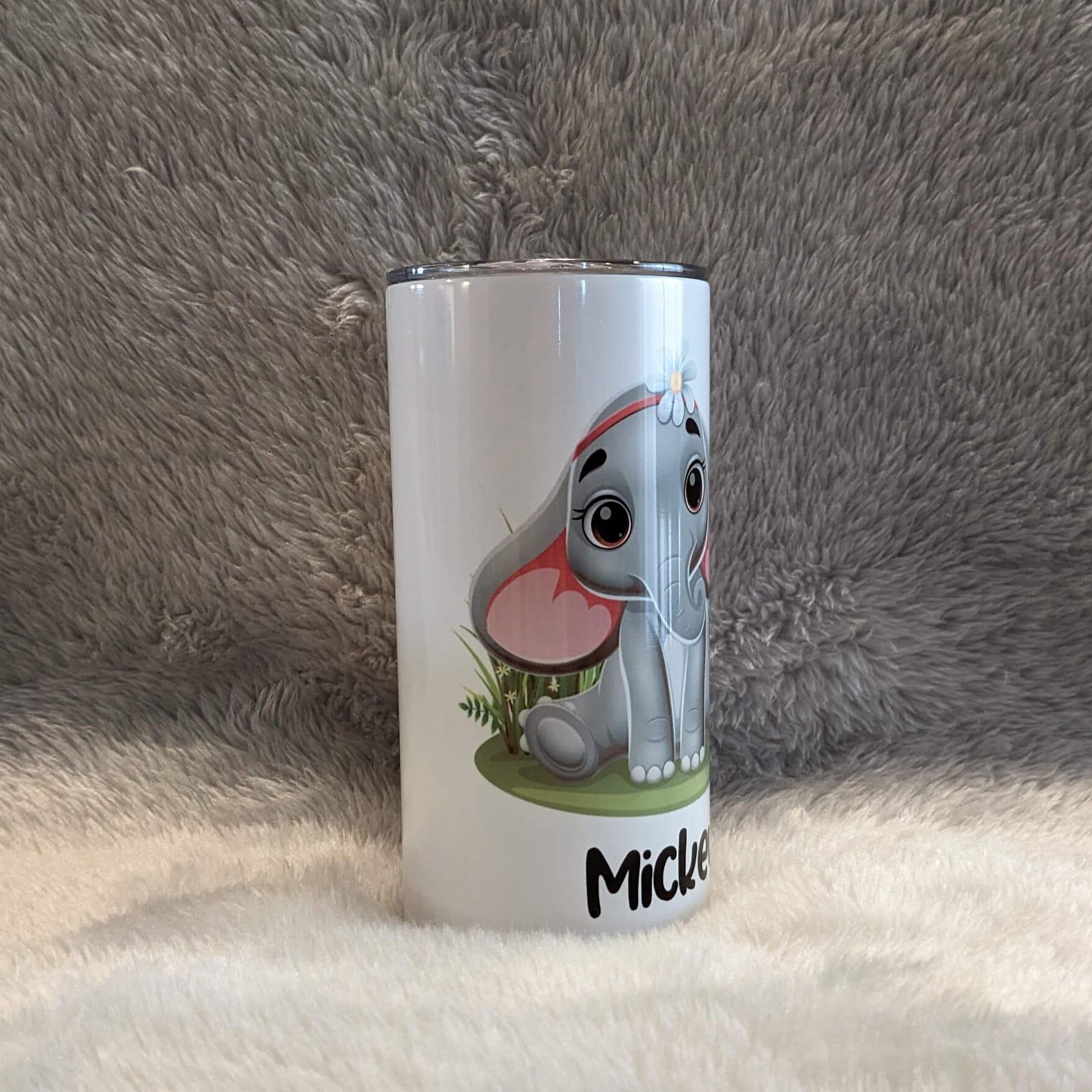 Elephant Tumbler 15oz With Reusable Straw, Can Be Personalized
