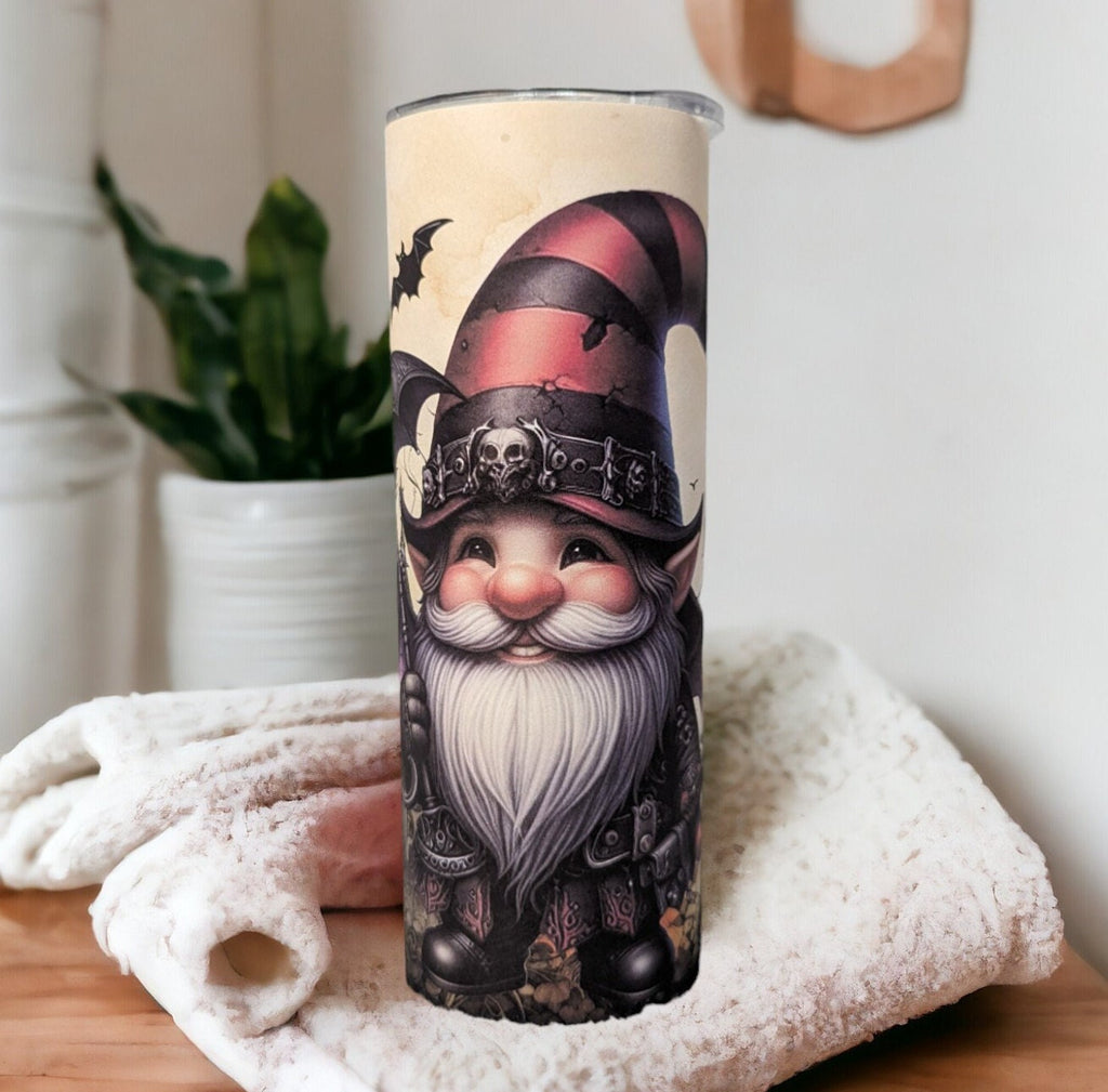 Gothic Gnome Tumbler 20oz With Reusable Straw, Can Be Personalized