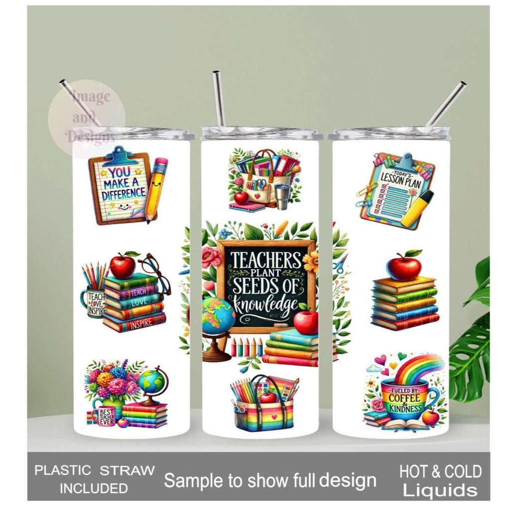 Teacher Tumbler 20oz With Reusable Straw
