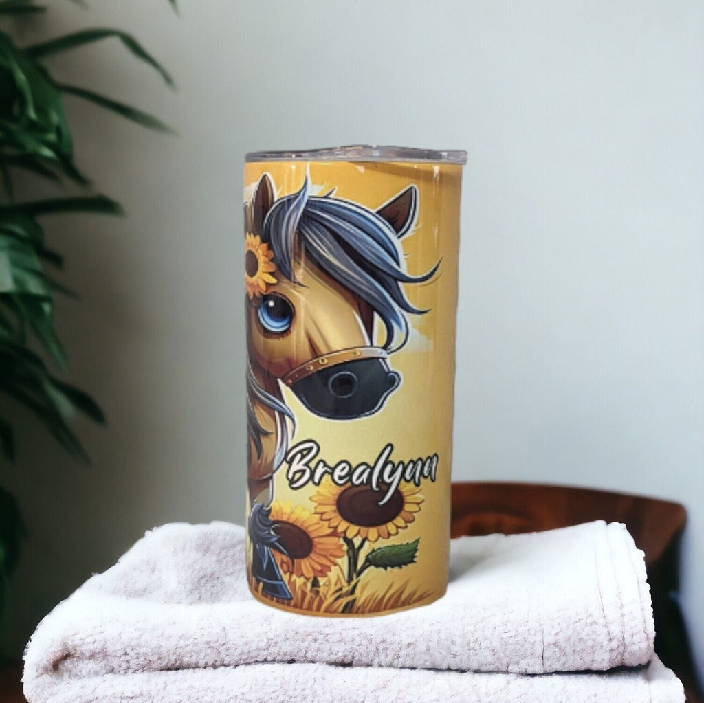 Kids Pony Tumbler 15oz With Reusable Straw, Can Be Personalized