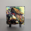 Chicken Family Slate Picture With Display Legs