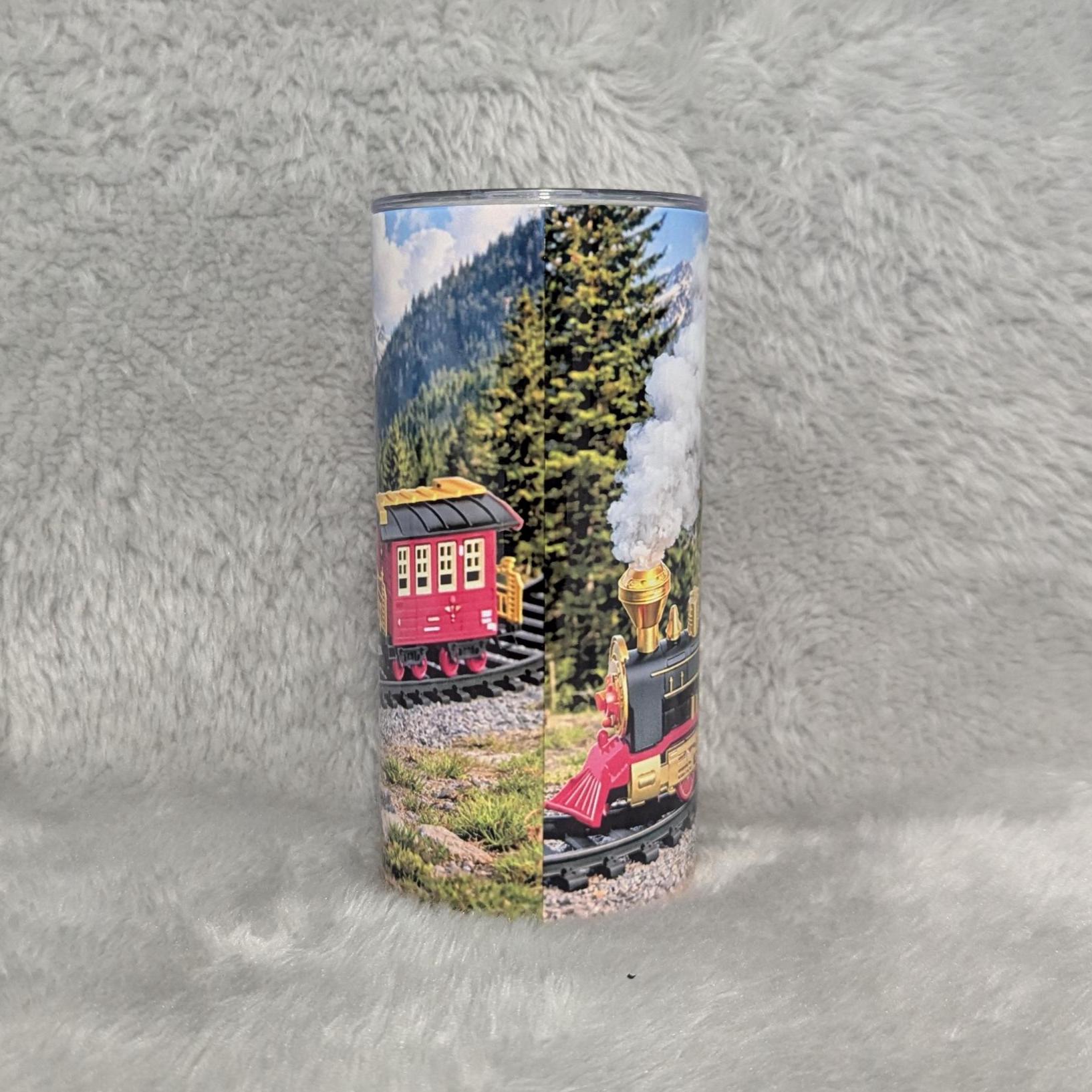 Kids Train Tumbler 15oz With Reusable Straw, Can Be Personalized