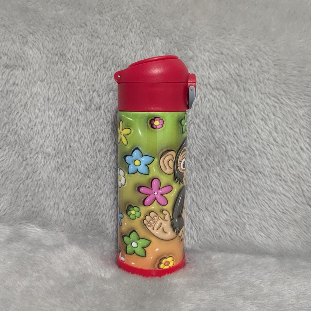 Kids Monkey Water Bottle 12oz With Reusable Straw Can Be Personalized