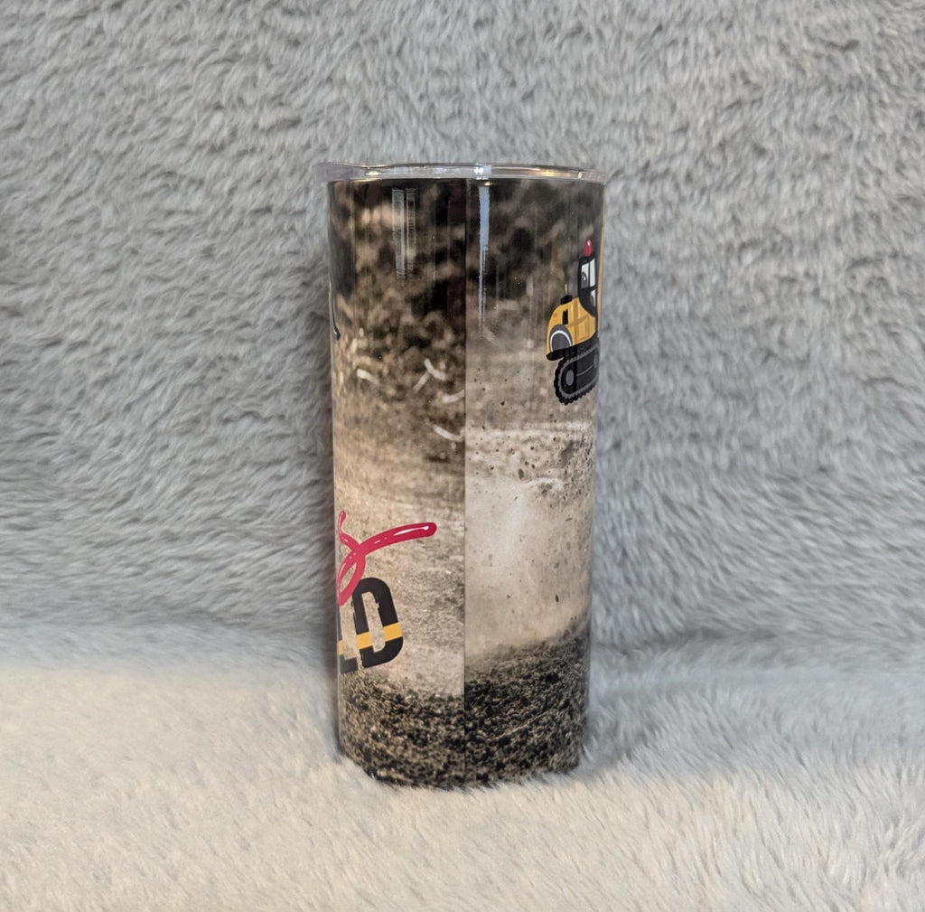 Boys Construction Tumbler 15oz With Reusable Straw, Can Be Personalized