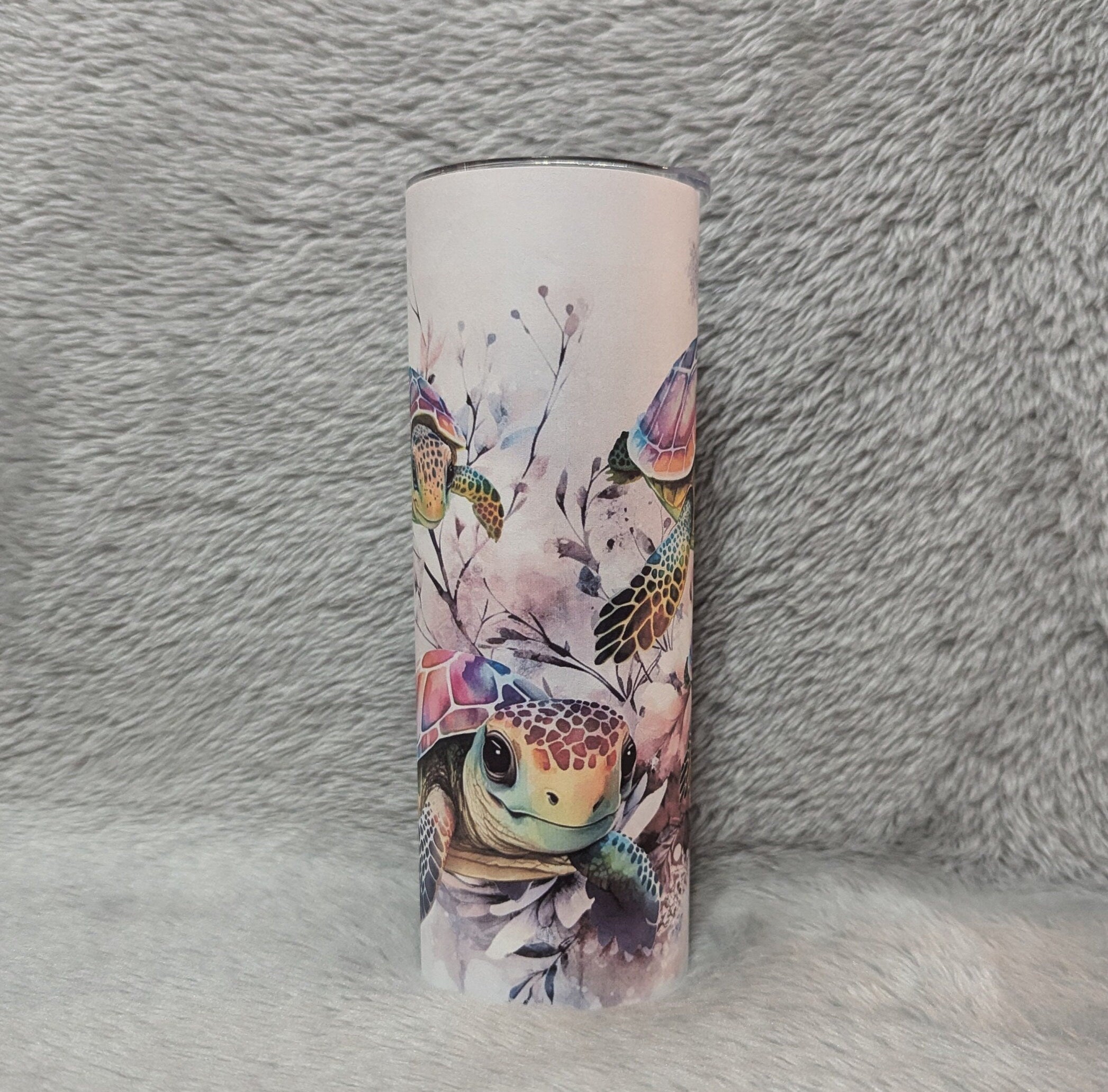 Sea Turtle Tumbler 20oz With Reusable Straw, Can Be Personalized